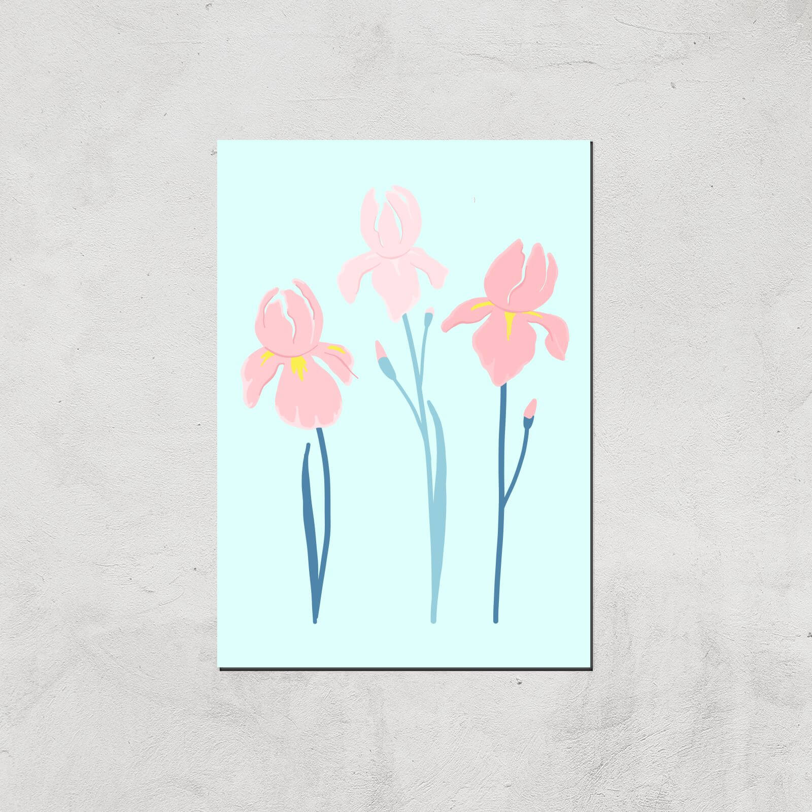 Trio Flower Giclée Art Print - A4 - Print Only