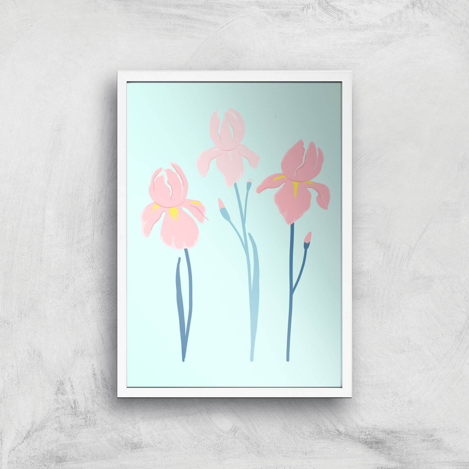 Trio Flower Giclée Art Print - A3 - White Frame