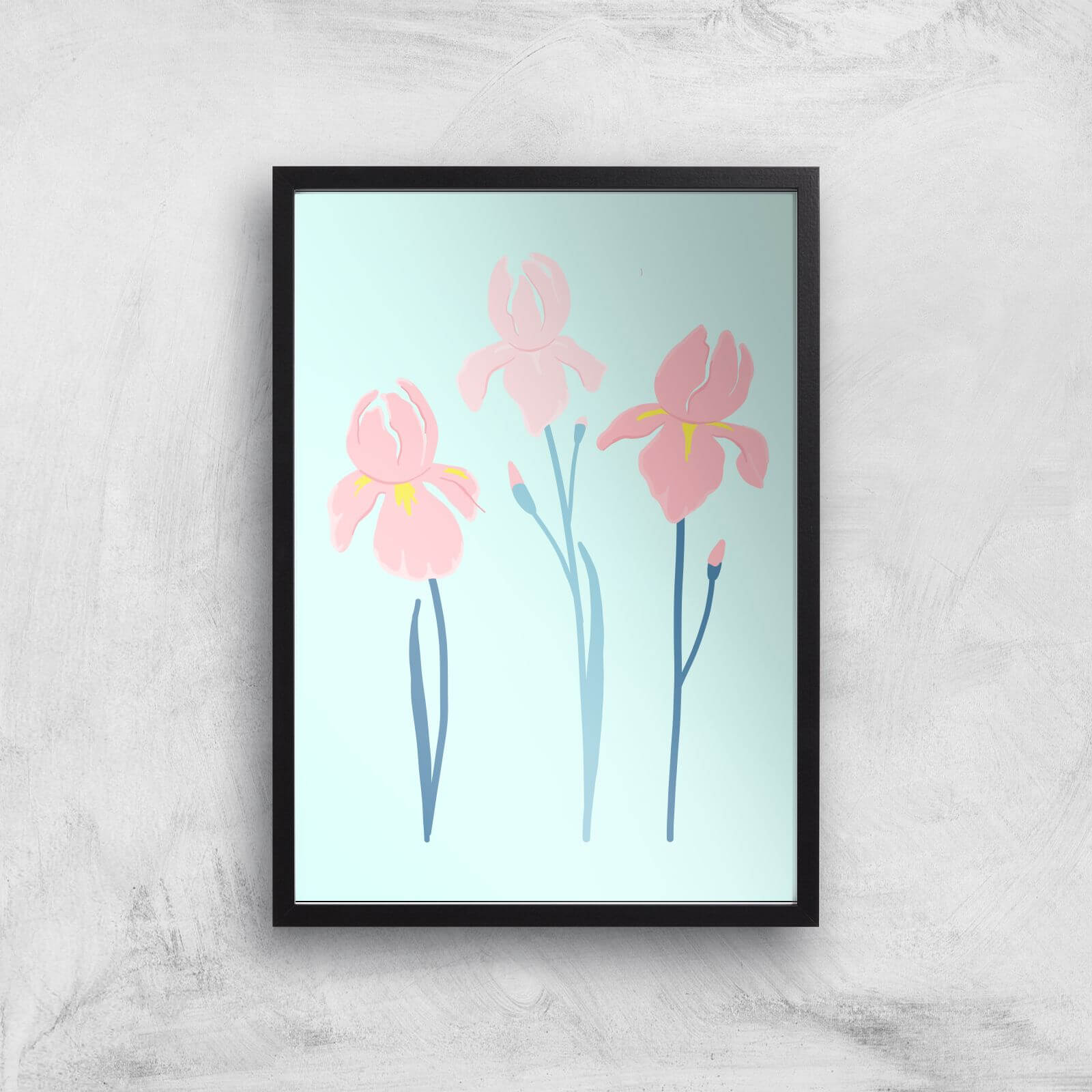 Trio Flower Giclée Art Print - A3 - Black Frame