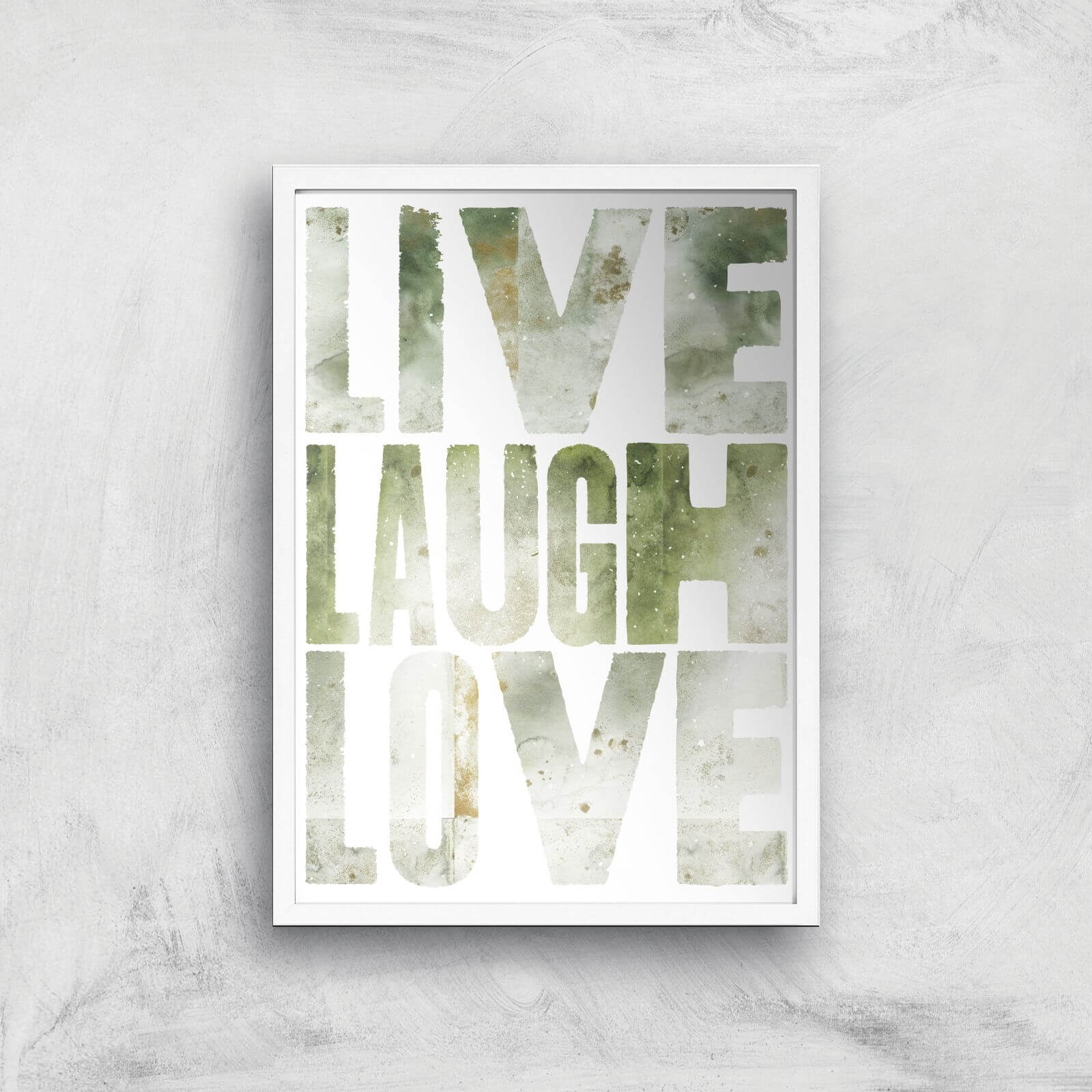 LIVE LAUGH LOVE Giclée Art Print - A3 - White Frame