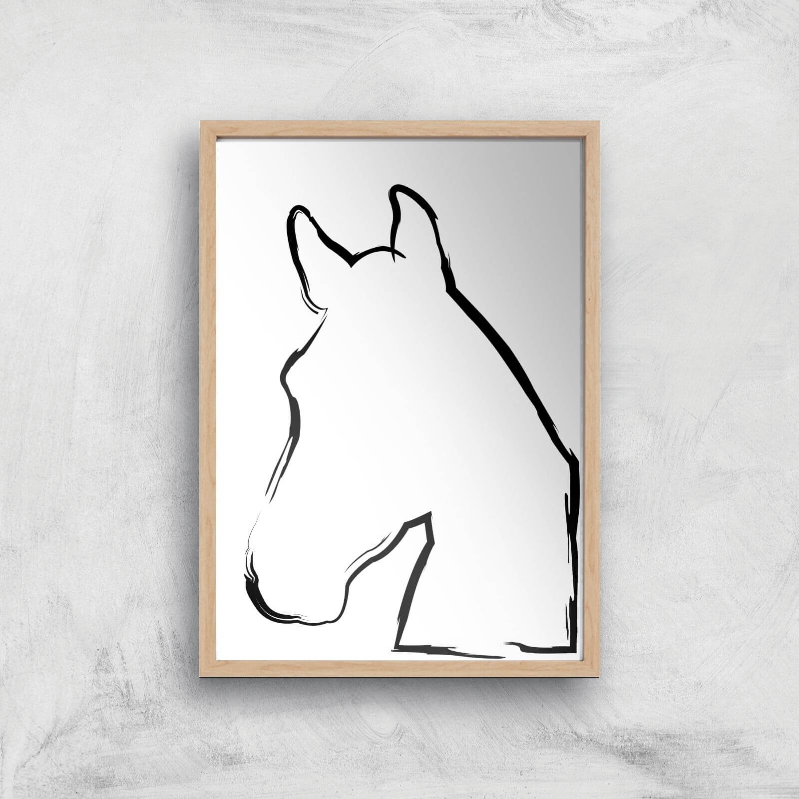 Sketched Horse Giclée Art Print - A4 - Wooden Frame