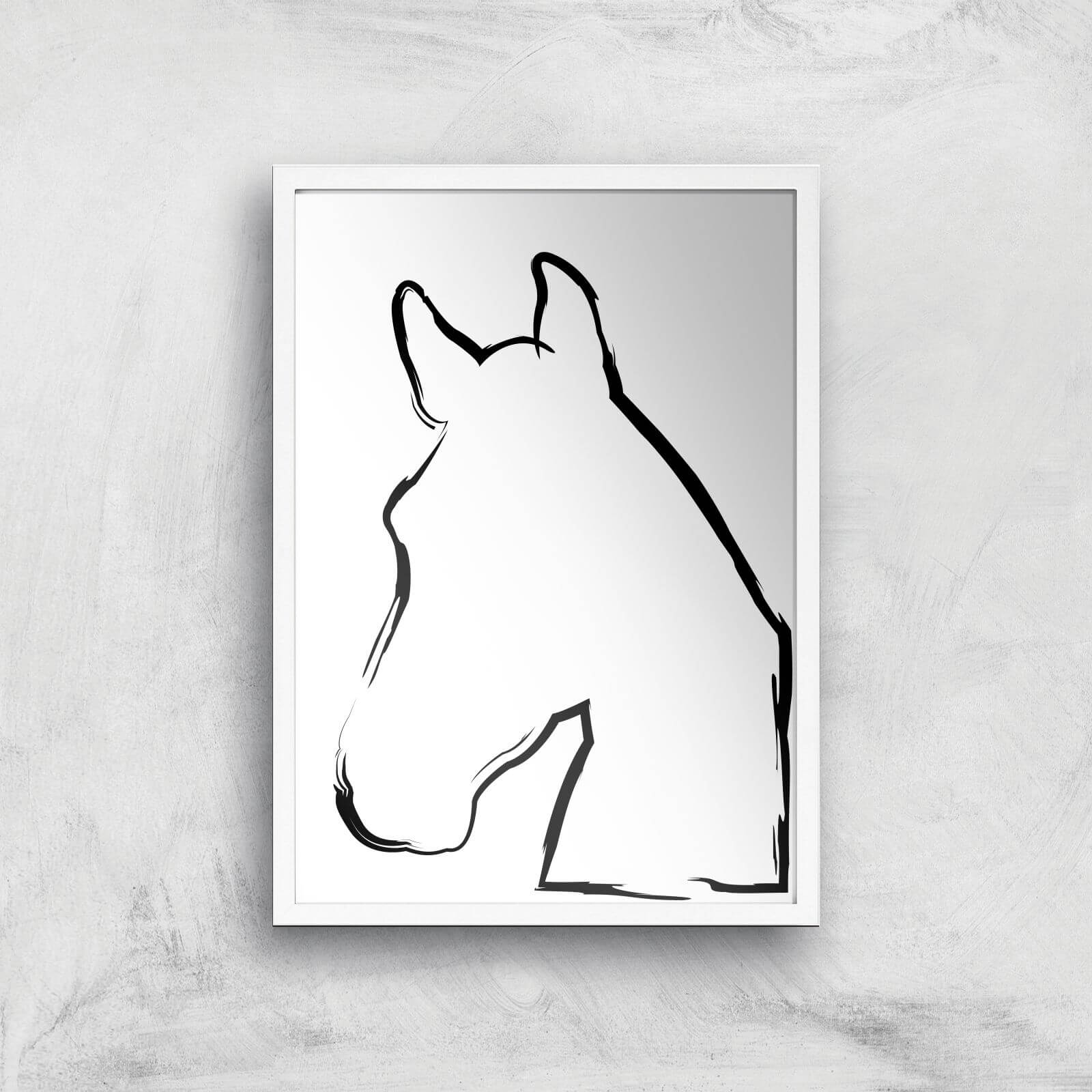 Sketched Horse Giclée Art Print - A2 - White Frame