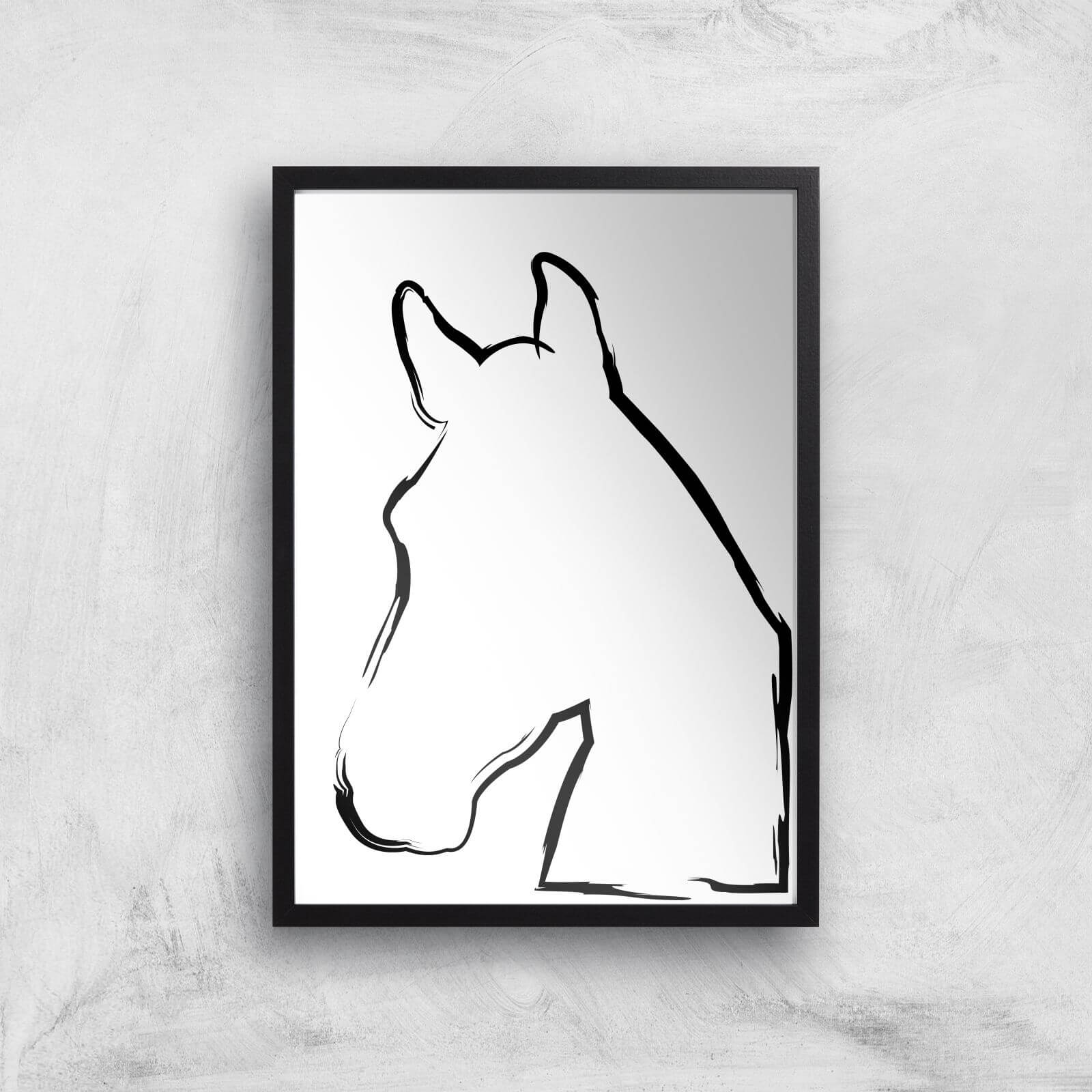 Sketched Horse Giclée Art Print - A2 - Black Frame