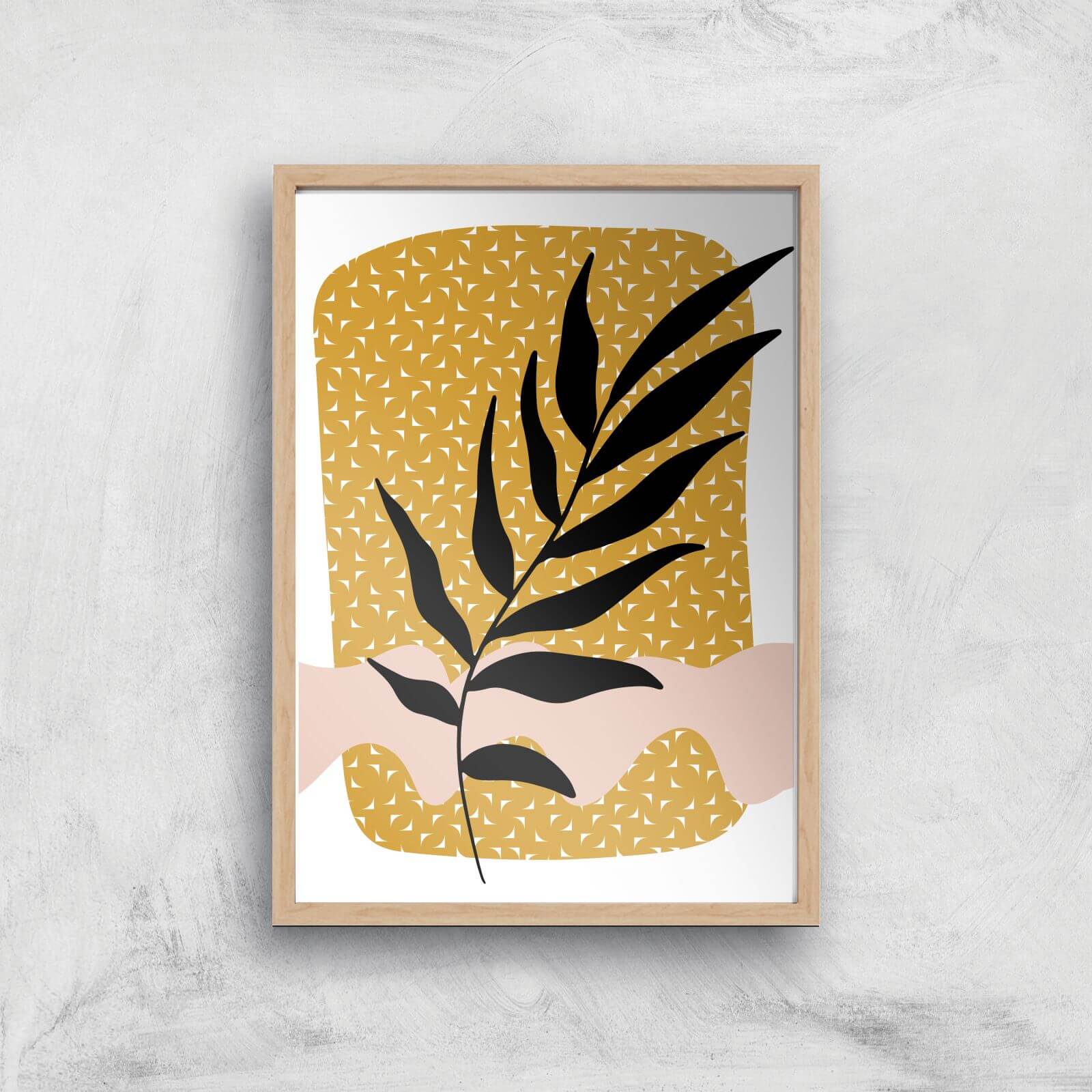 Geometric Branch Giclée Art Print - A4 - Wooden Frame