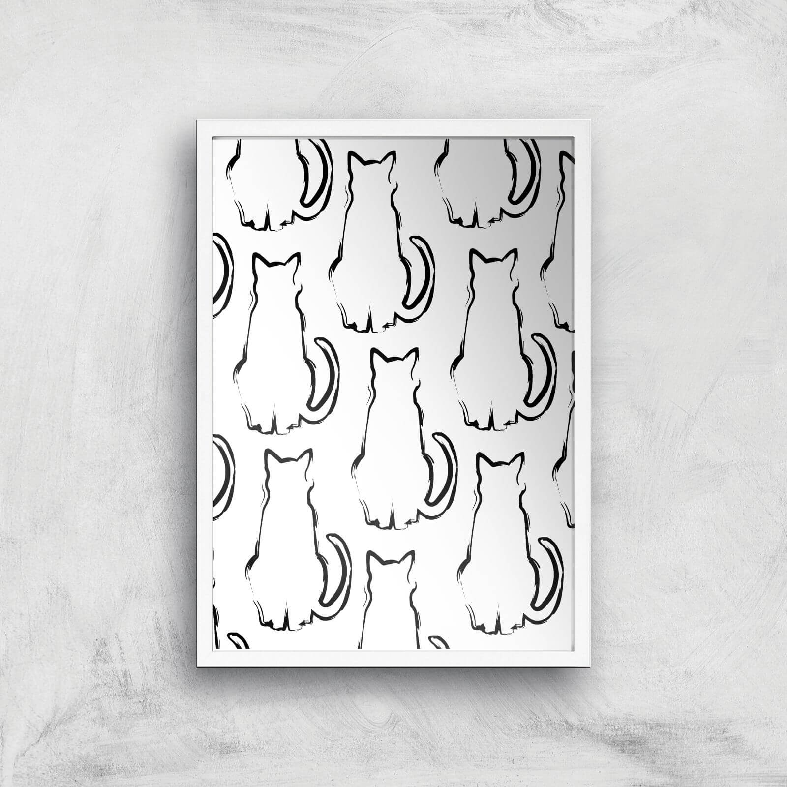 Multi Cats Giclée Art Print - A3 - White Frame