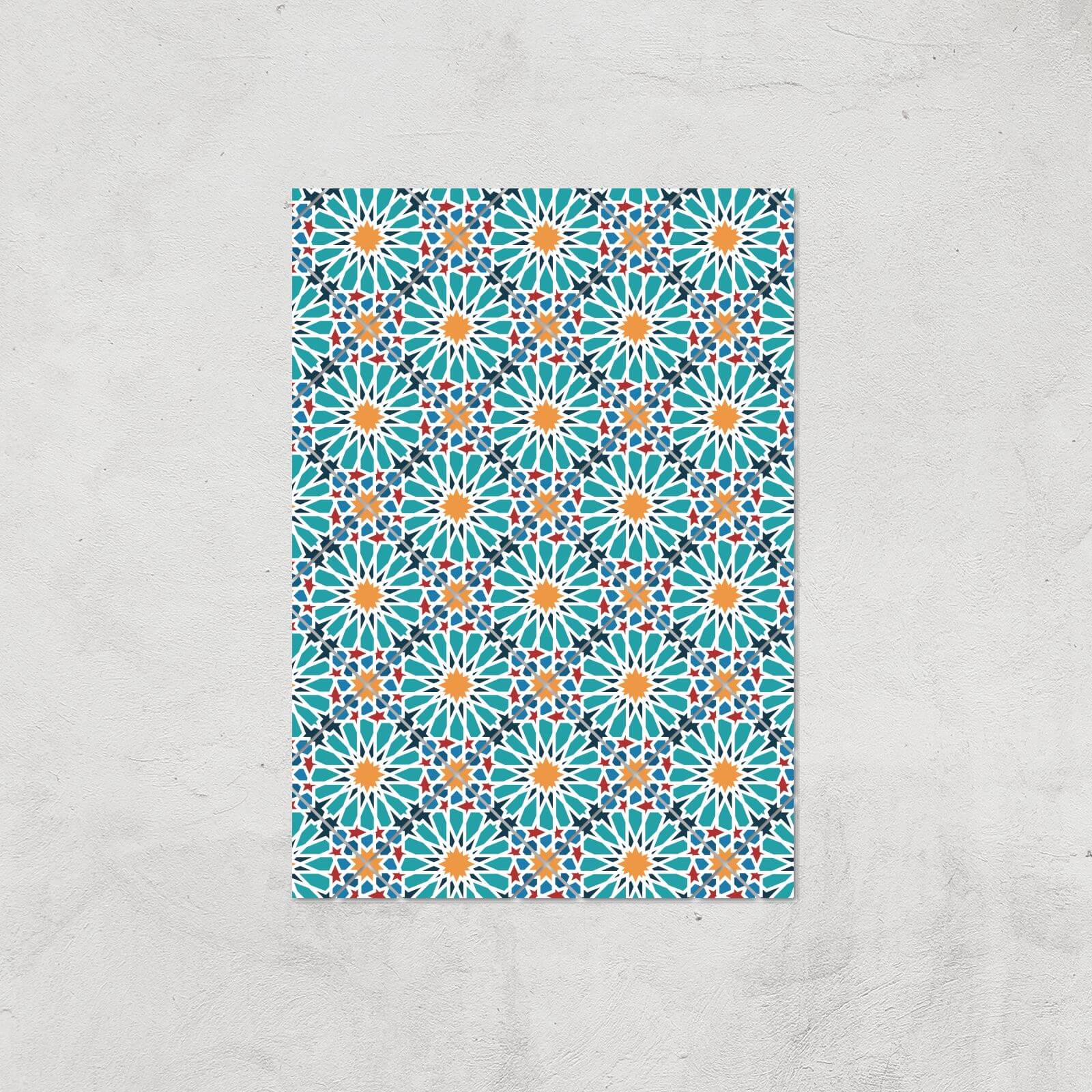 Geometric Flower Tiles Giclée Art Print - A4 - Print Only