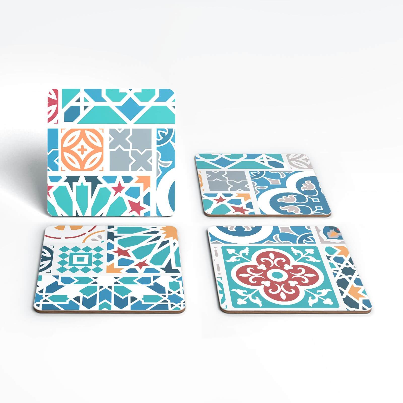 Colourful Moroccan Tiles Coaster Set