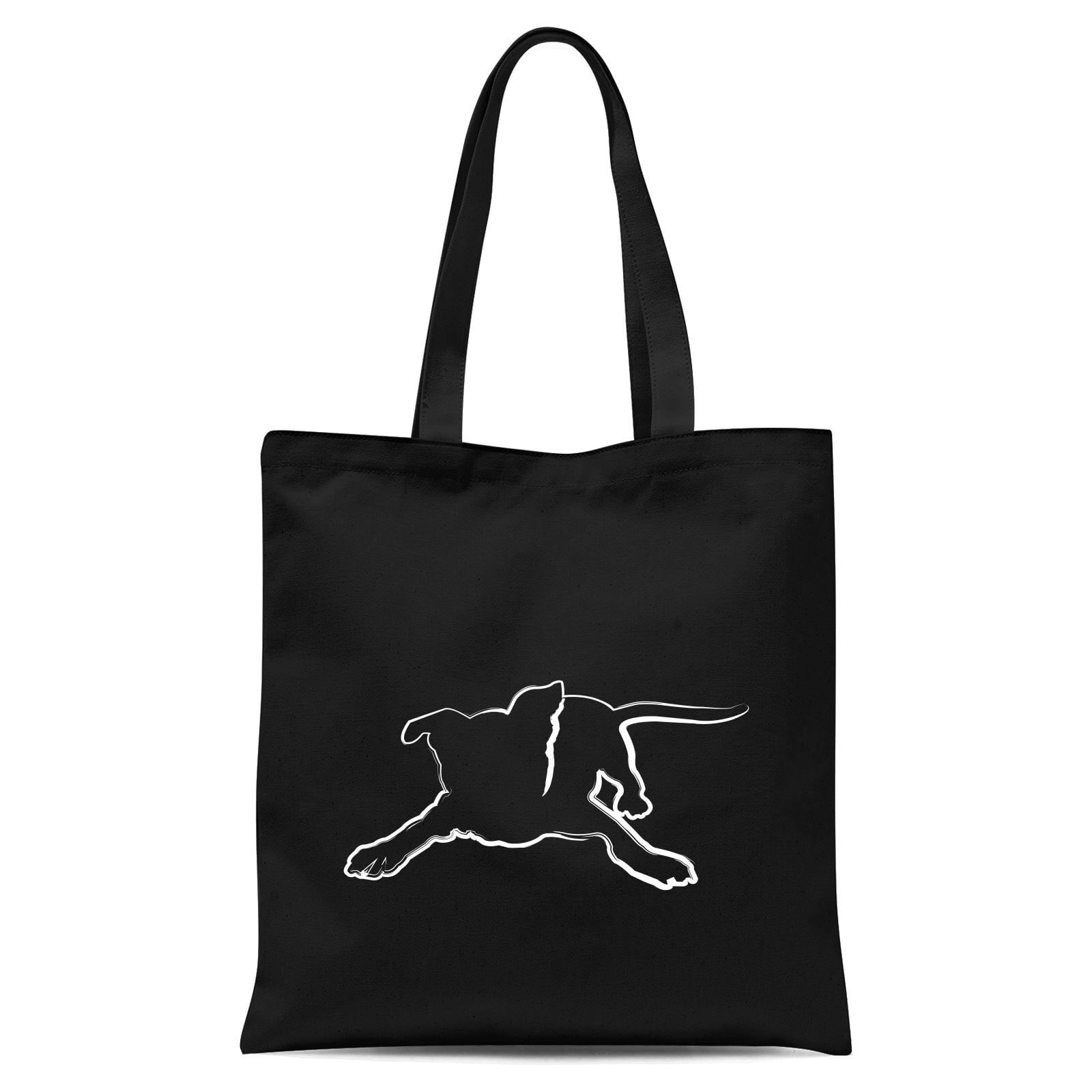 Playful Dog Tote Bag - Black