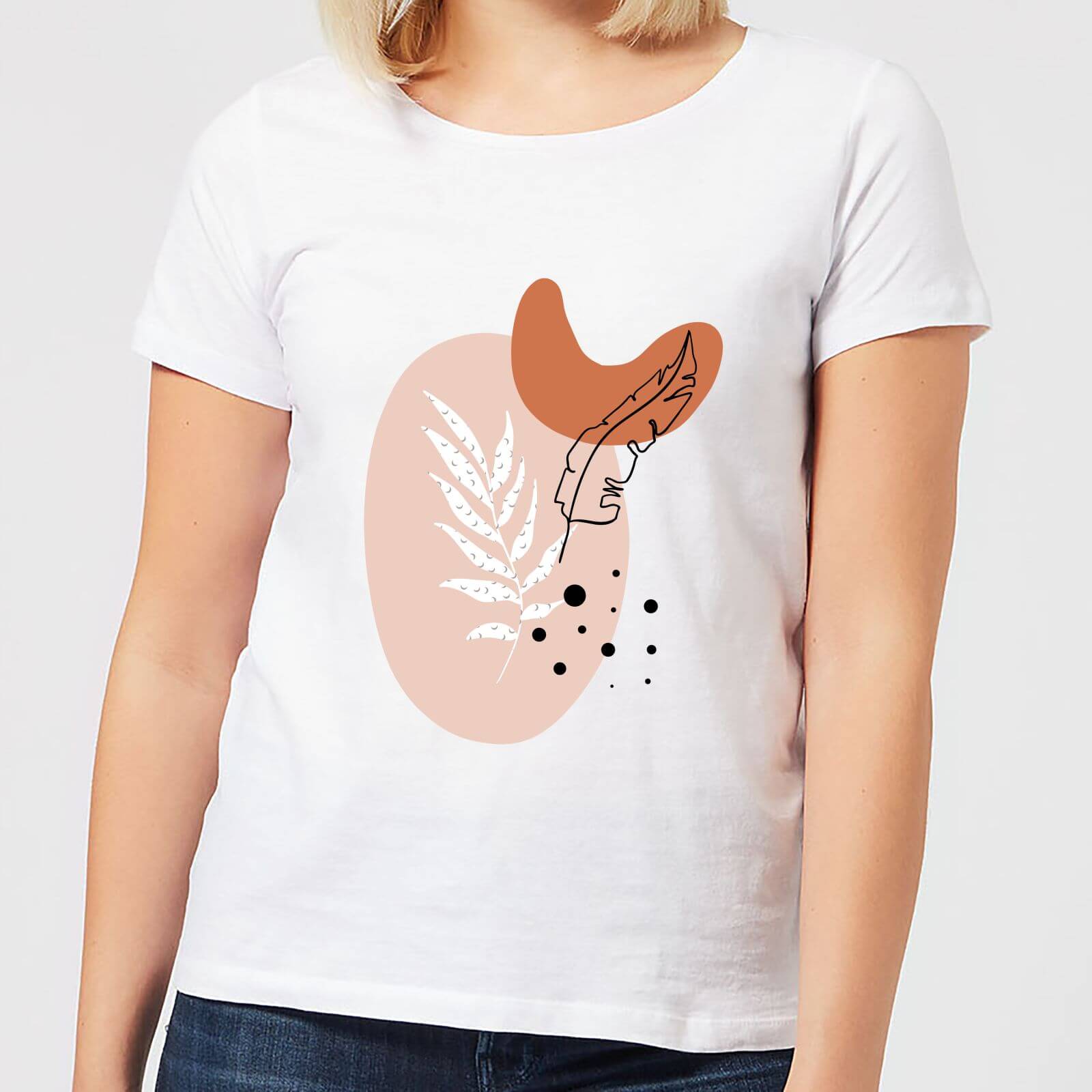 Abstract Branch And Leaf Women's T-Shirt - White - XXL - White