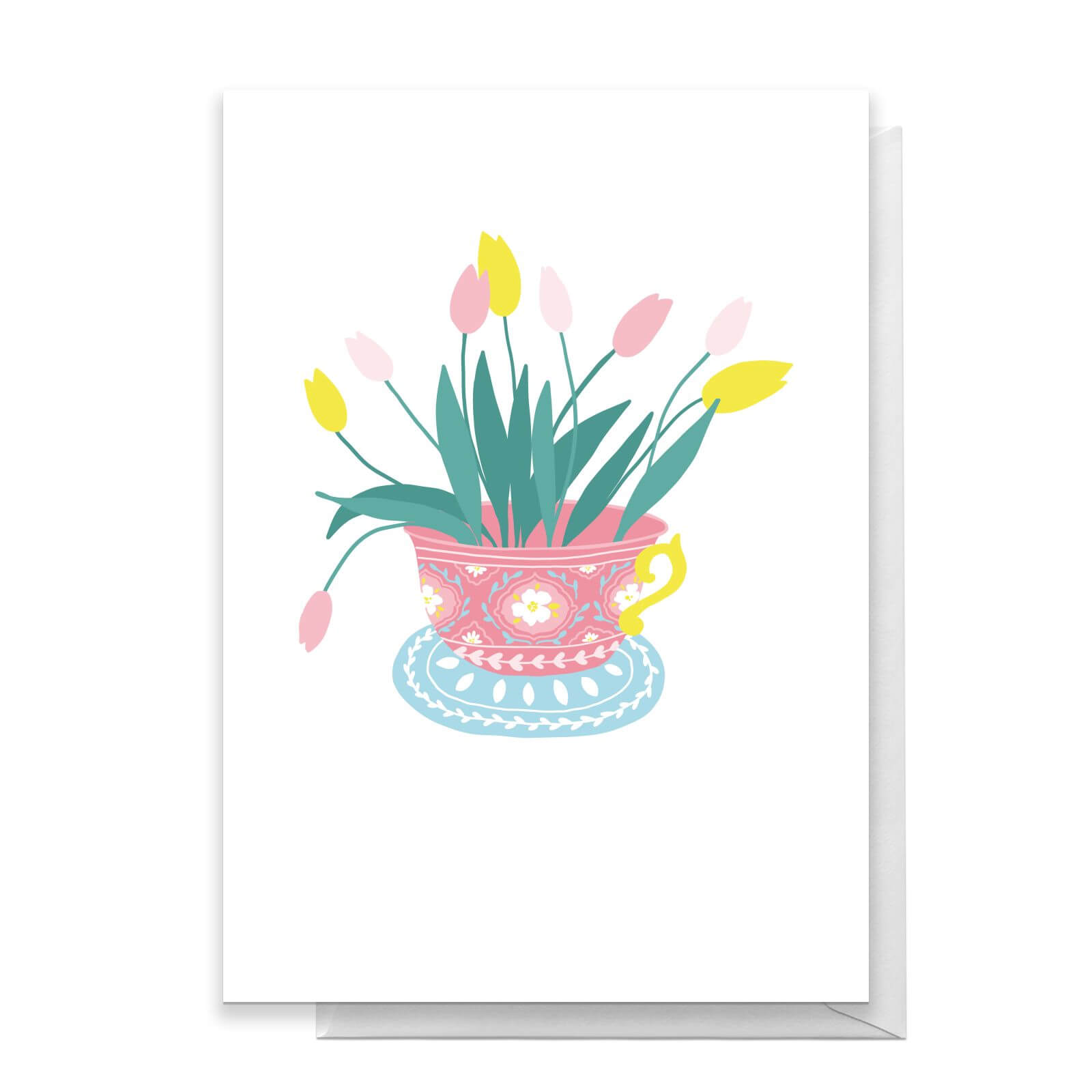 Tea Cup Lillies Greetings Card - Standard Card