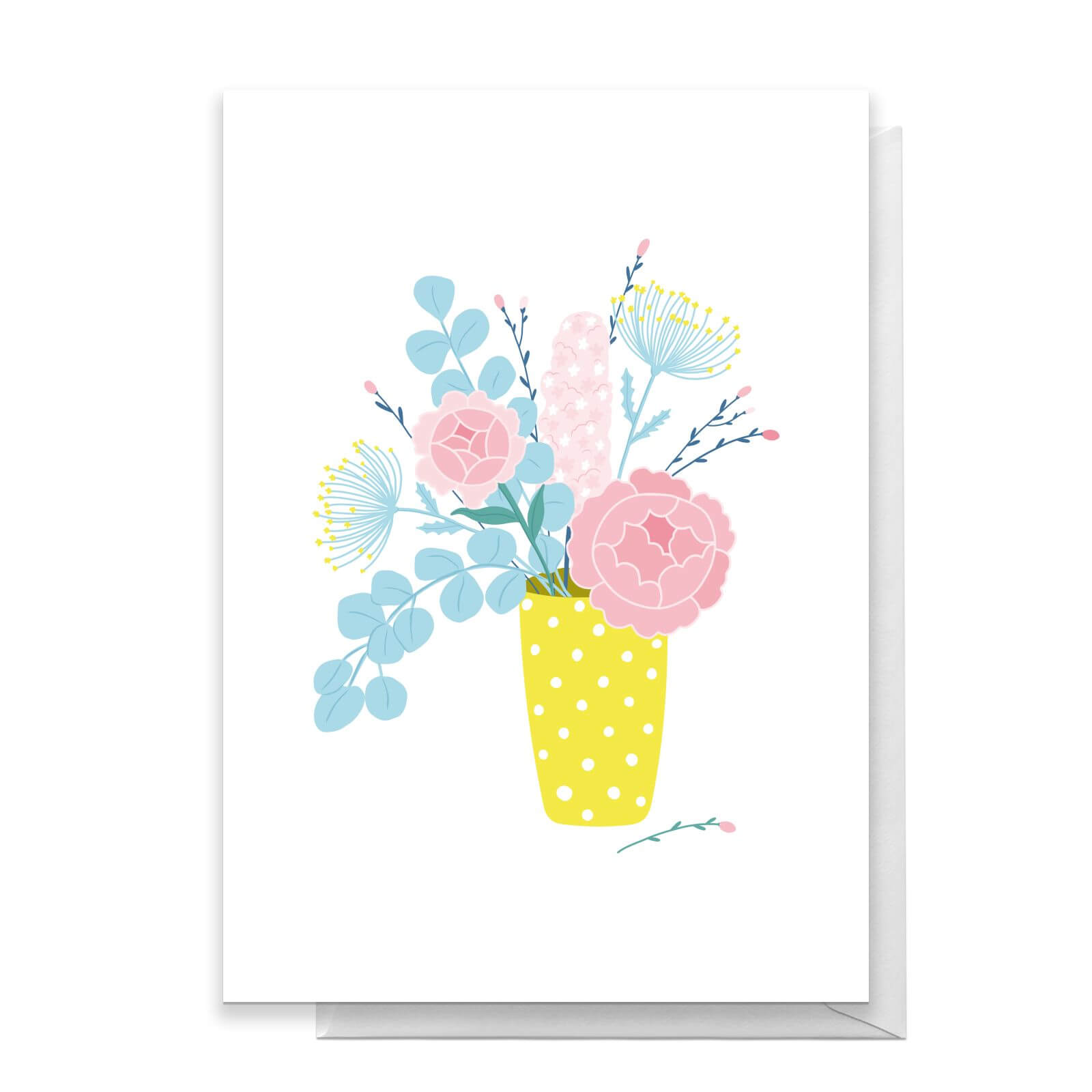Flowers In Vase Greetings Card - Large Card
