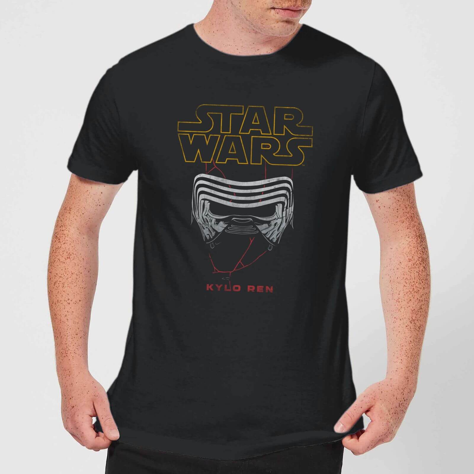 Image of Star Wars Kylo Helmet Men's T-Shirt - Black - M - Nero