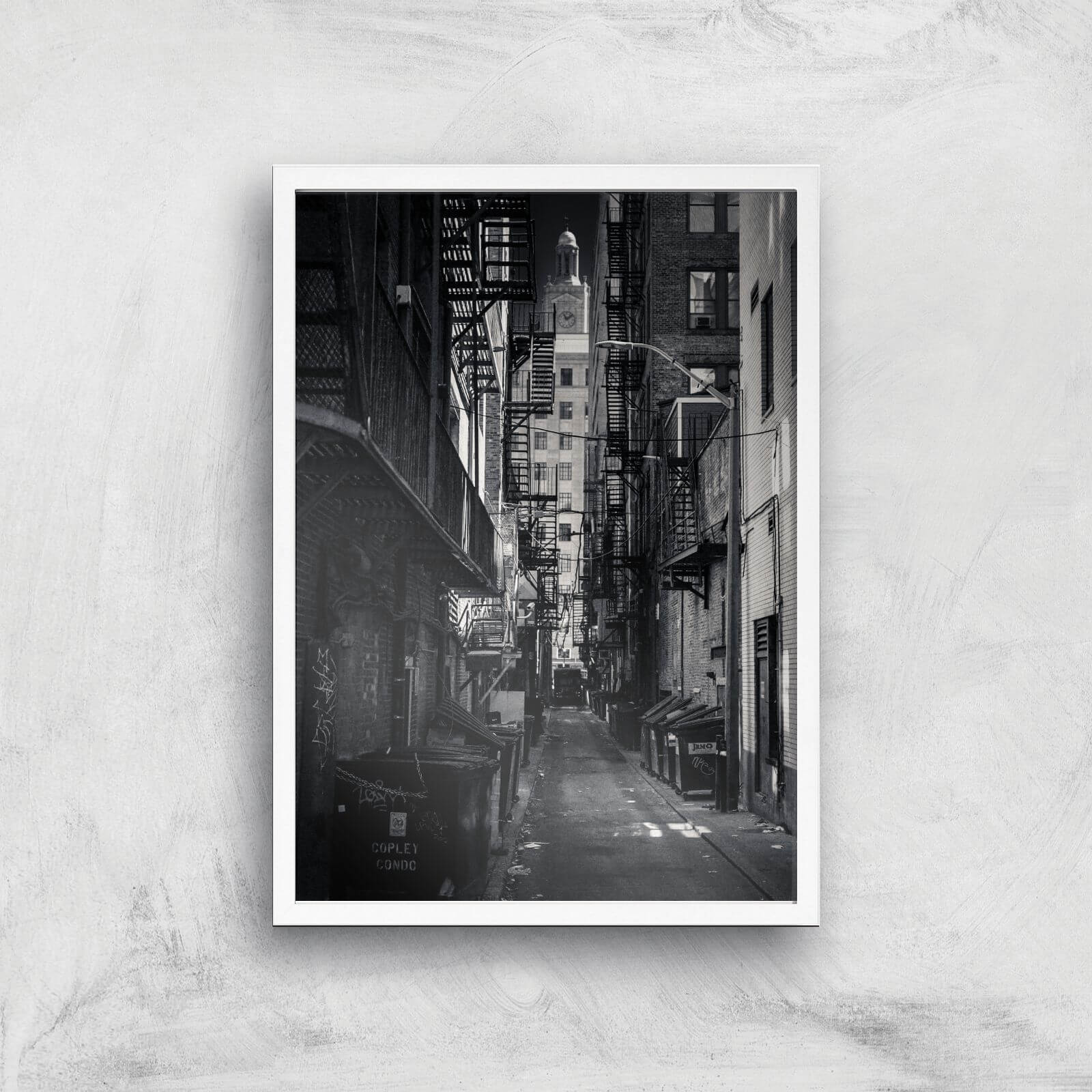 Dark Alleyway Giclee Art Print - A2 - White Frame