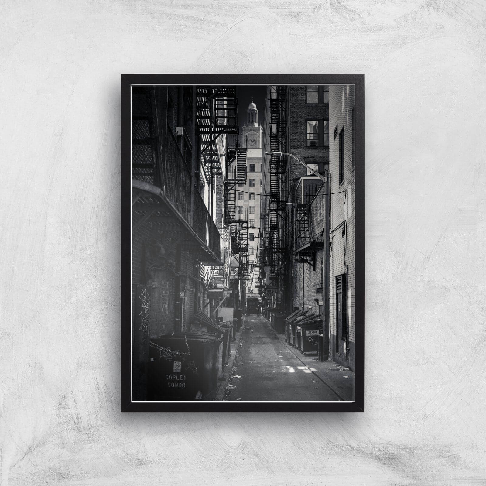 Dark Alleyway Giclee Art Print - A2 - Black Frame