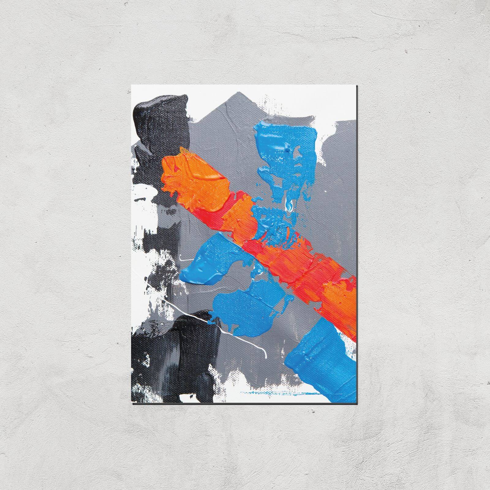 Cobalt And Orange Strike Giclee Art Print - A4 - Print Only