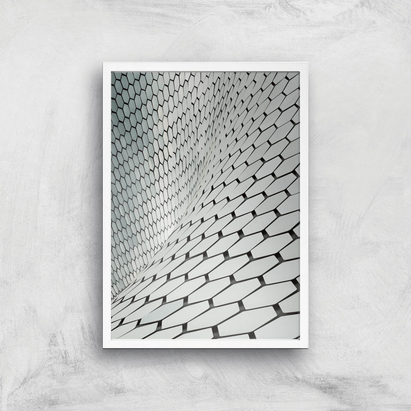 A Wave Of Hexagons Giclee Art Print - A3 - White Frame