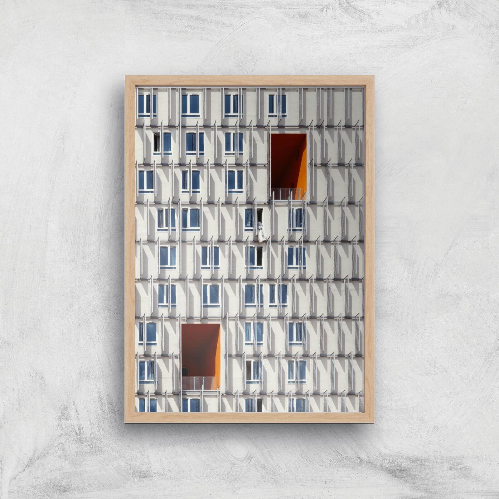 Holes In The Wall Giclee Art Print - A4 - Wooden Frame