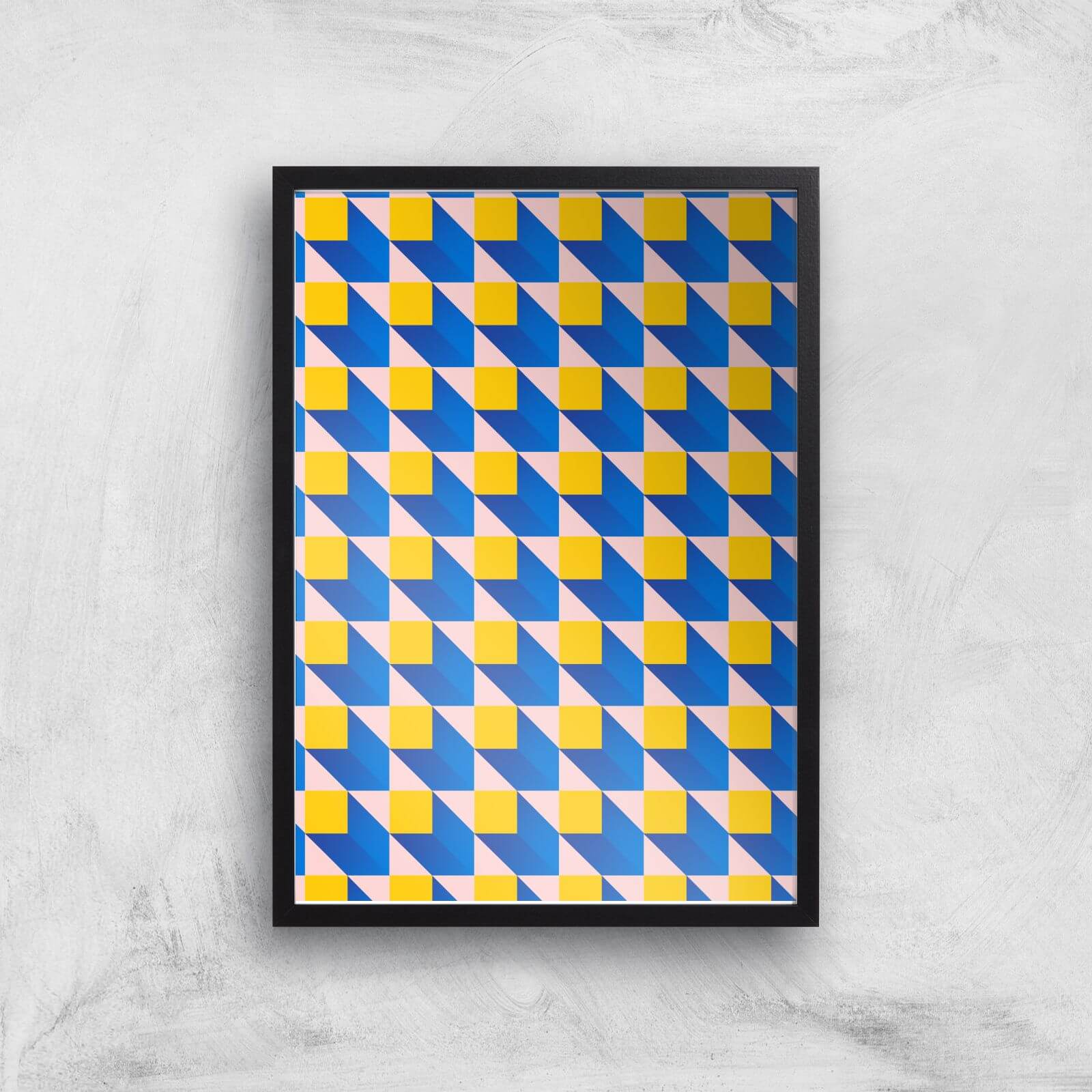 Lost In Cubes Giclee Art Print - A3 - Black Frame