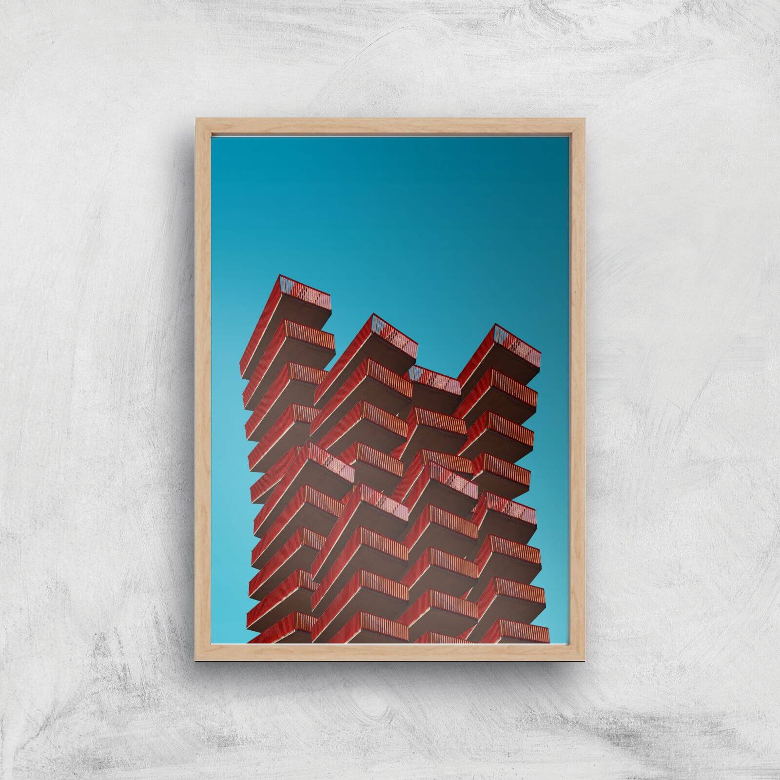 Building Blocks Giclee Art Print - A4 - Wooden Frame