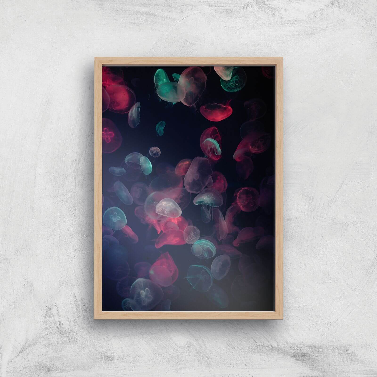 Jellyfish Lights Giclee Art Print - A3 - Wooden Frame