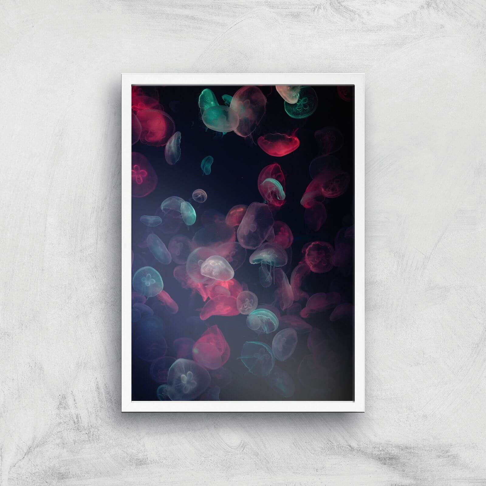 Jellyfish Lights Giclee Art Print - A3 - White Frame