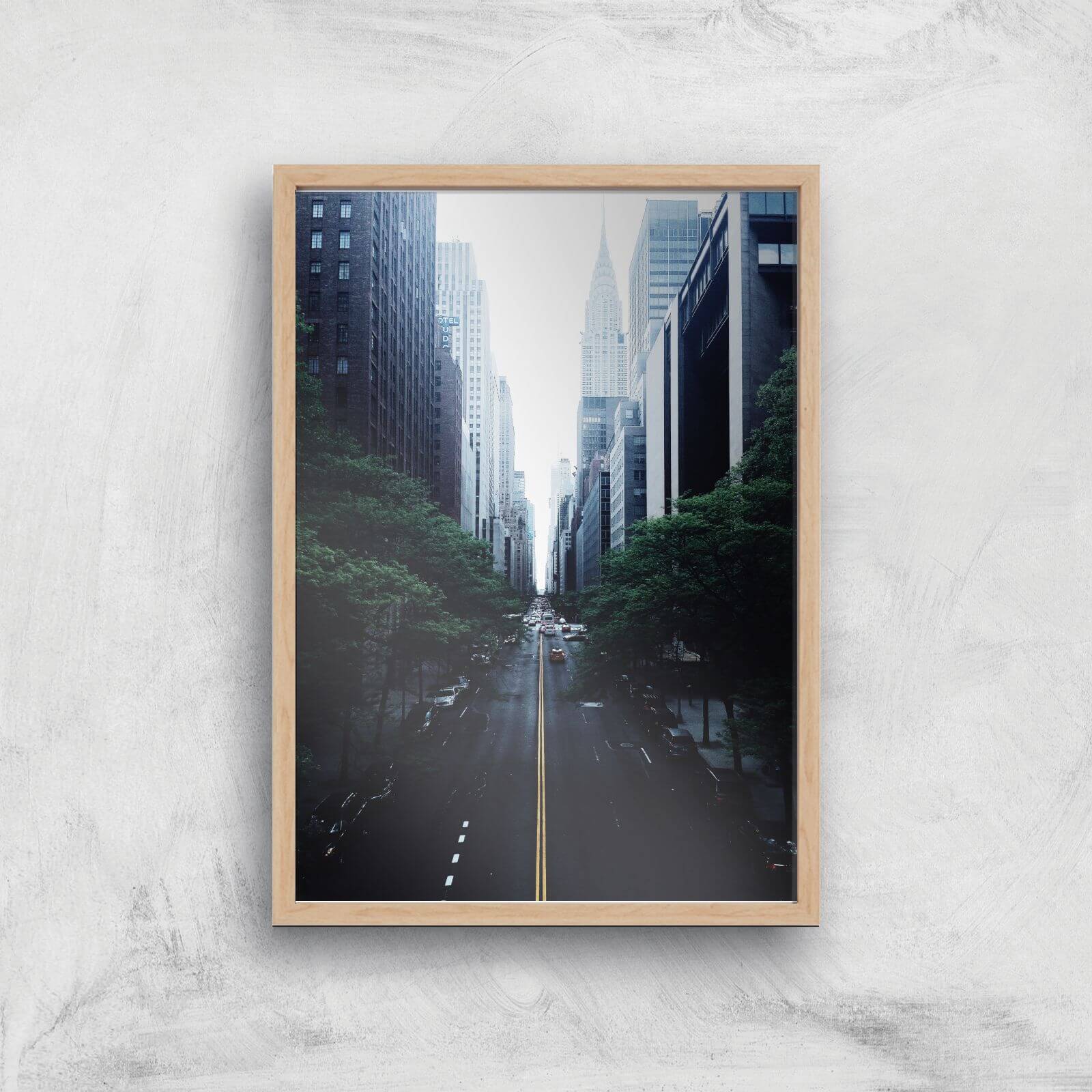 Heading Down Town Giclee Art Print - A3 - Wooden Frame