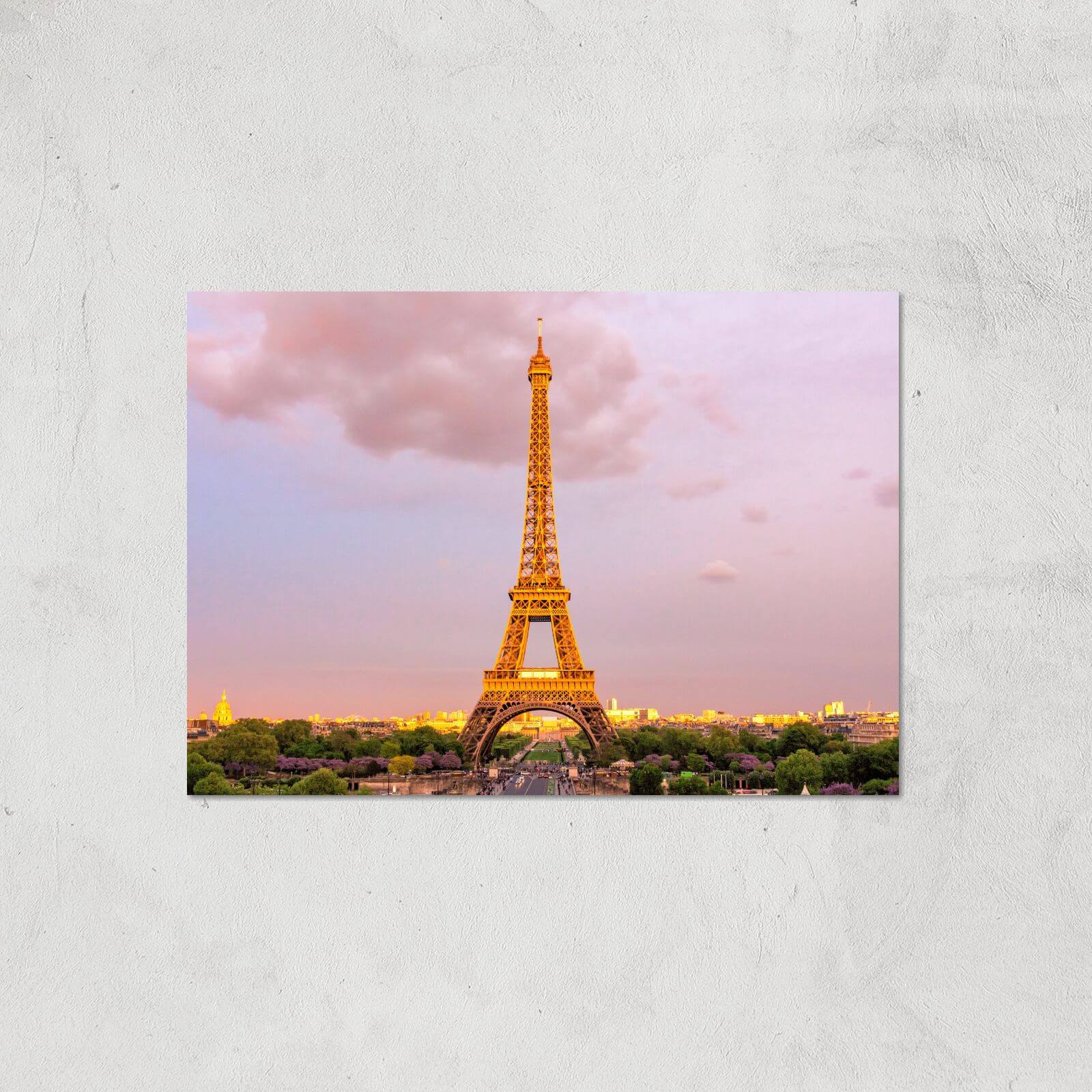 Eiffel Tower At Dusk Giclee Art Print - A3 - Print Only