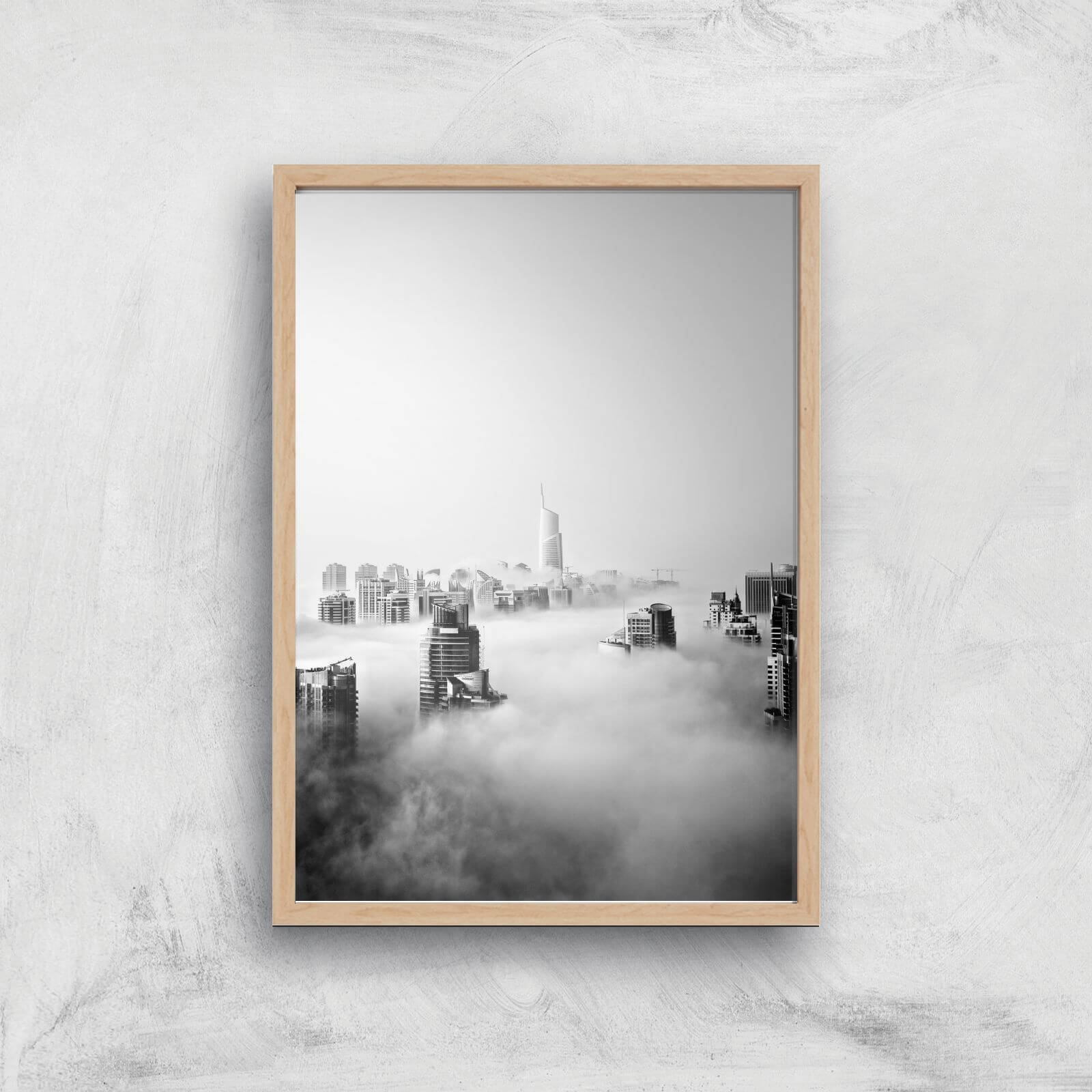 City In The Clouds Giclee Art Print - A2 - Wooden Frame