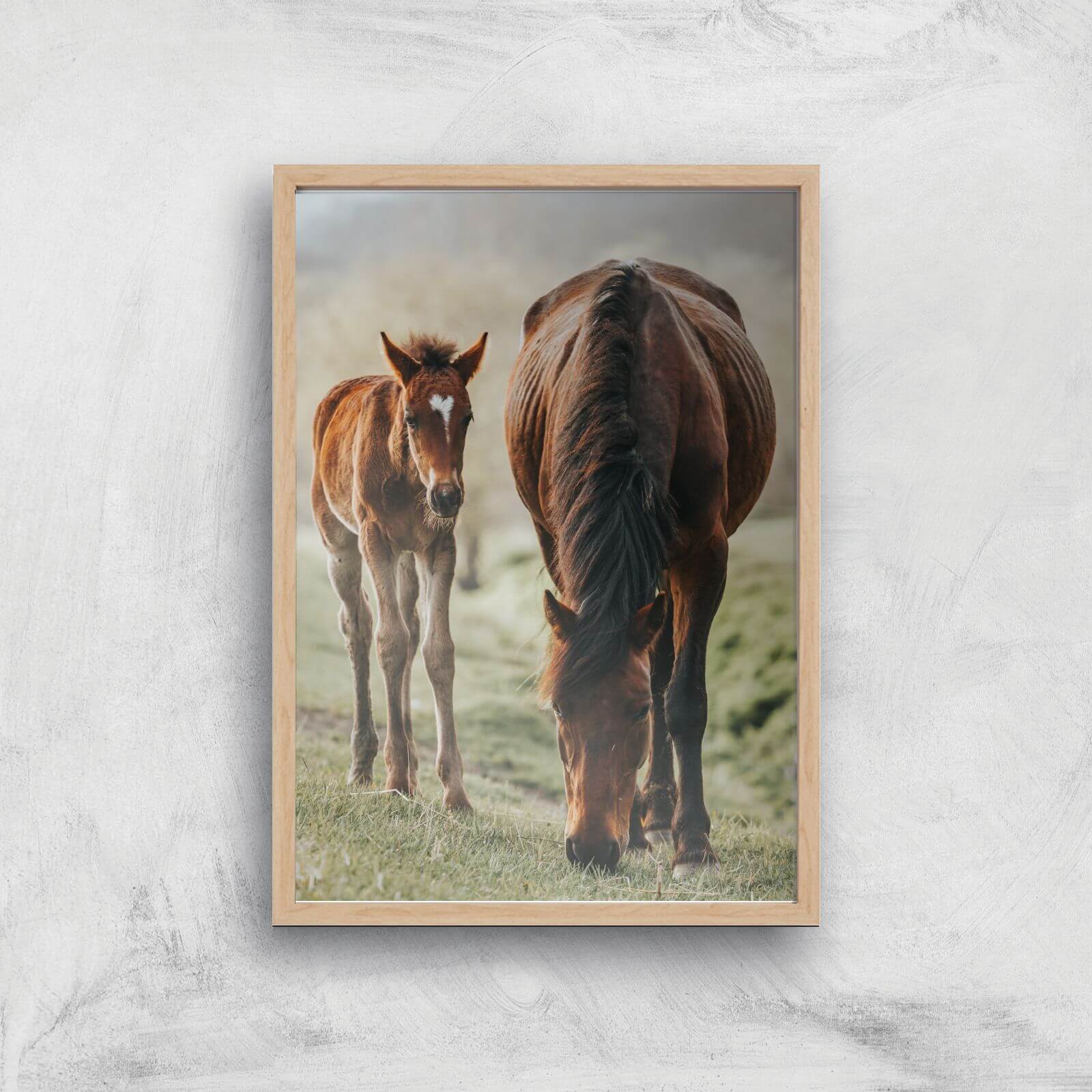 Following Mum Giclee Art Print - A2 - Wooden Frame