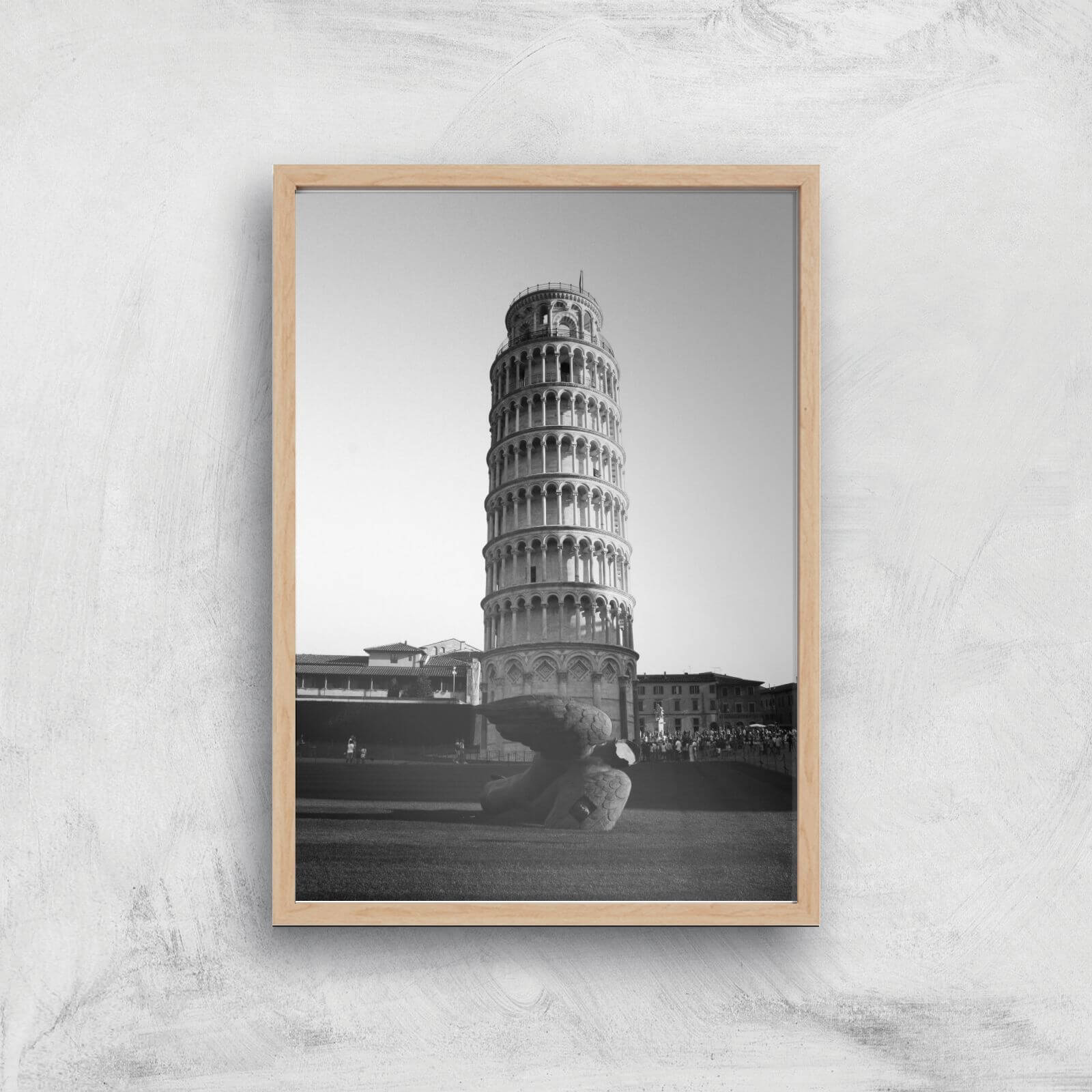 Leaning Tower Of Pisa Giclee Art Print - A3 - Wooden Frame
