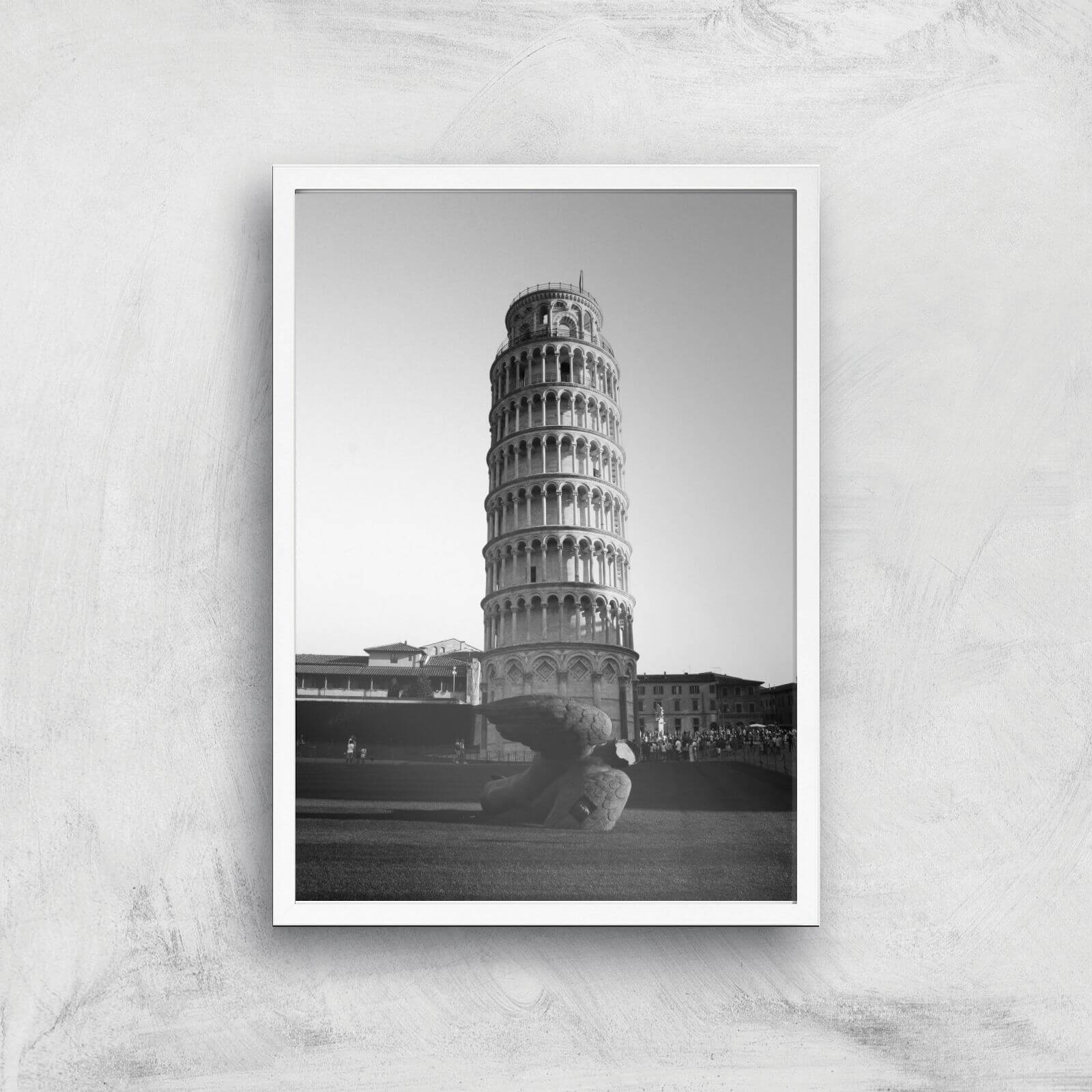 Leaning Tower Of Pisa Giclee Art Print - A3 - White Frame