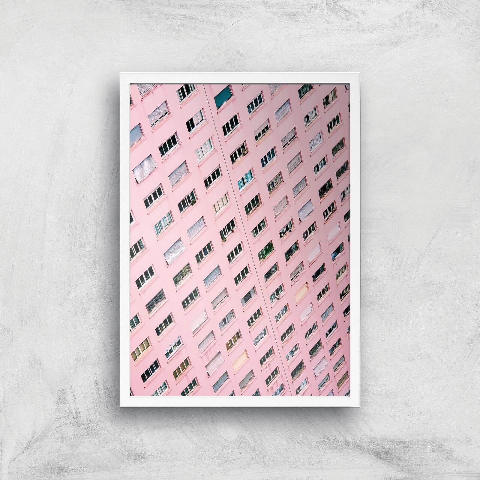 Pink Windows Giclee Art Print - A2 - White Frame