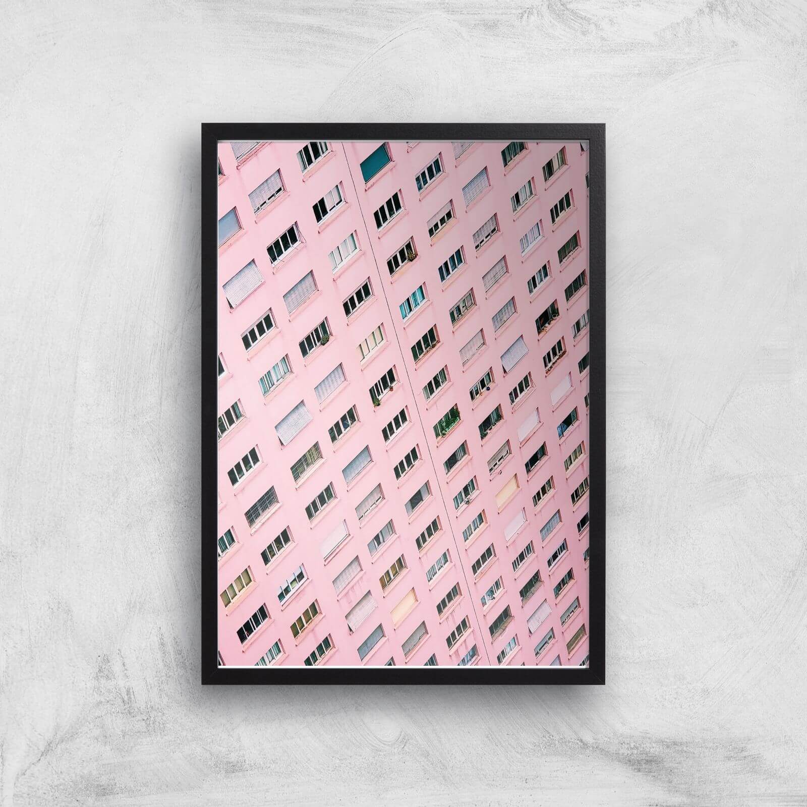 Pink Windows Giclee Art Print - A2 - Black Frame