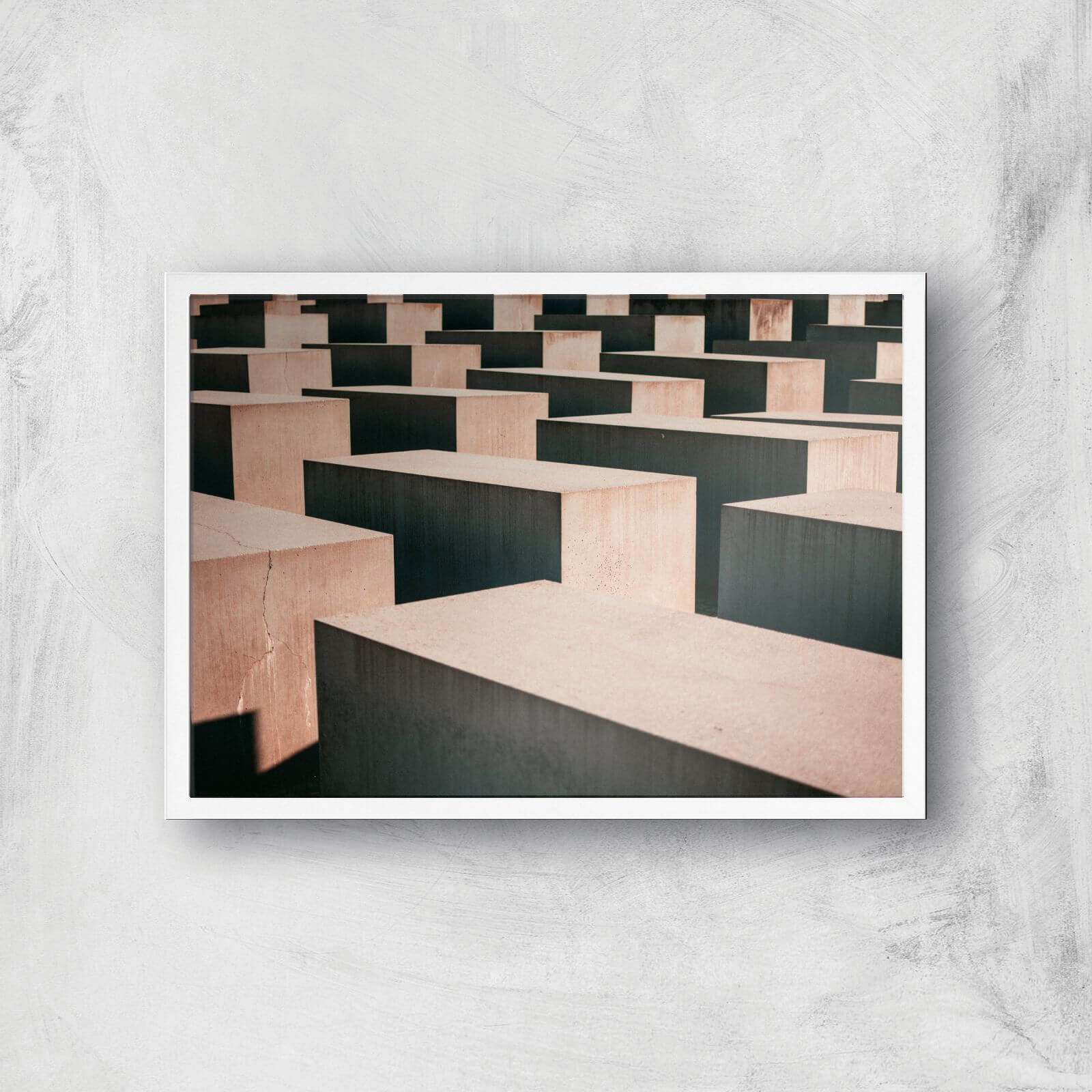 Blocks Giclee Art Print - A3 - White Frame