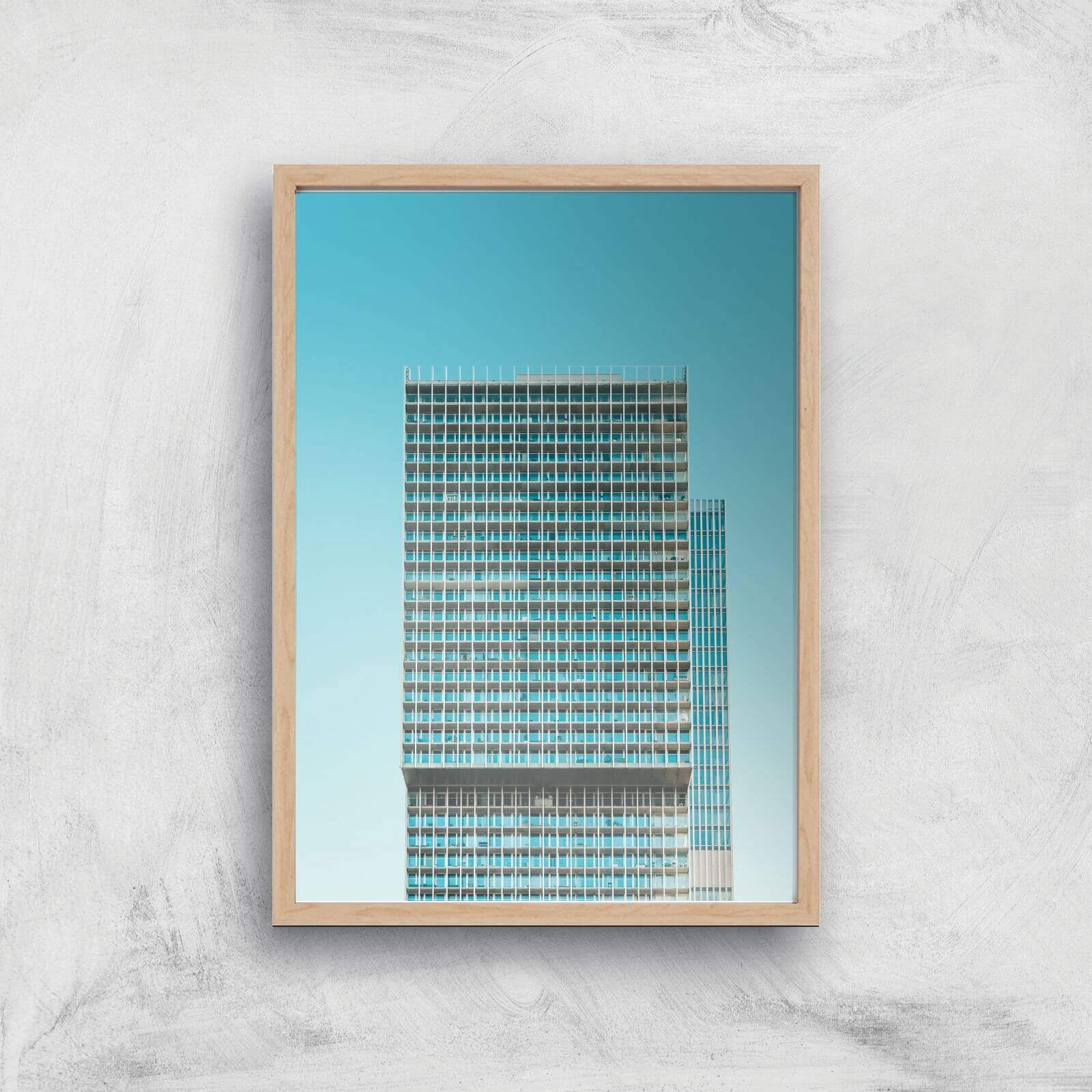 City Block Giclee Art Print - A2 - Wooden Frame