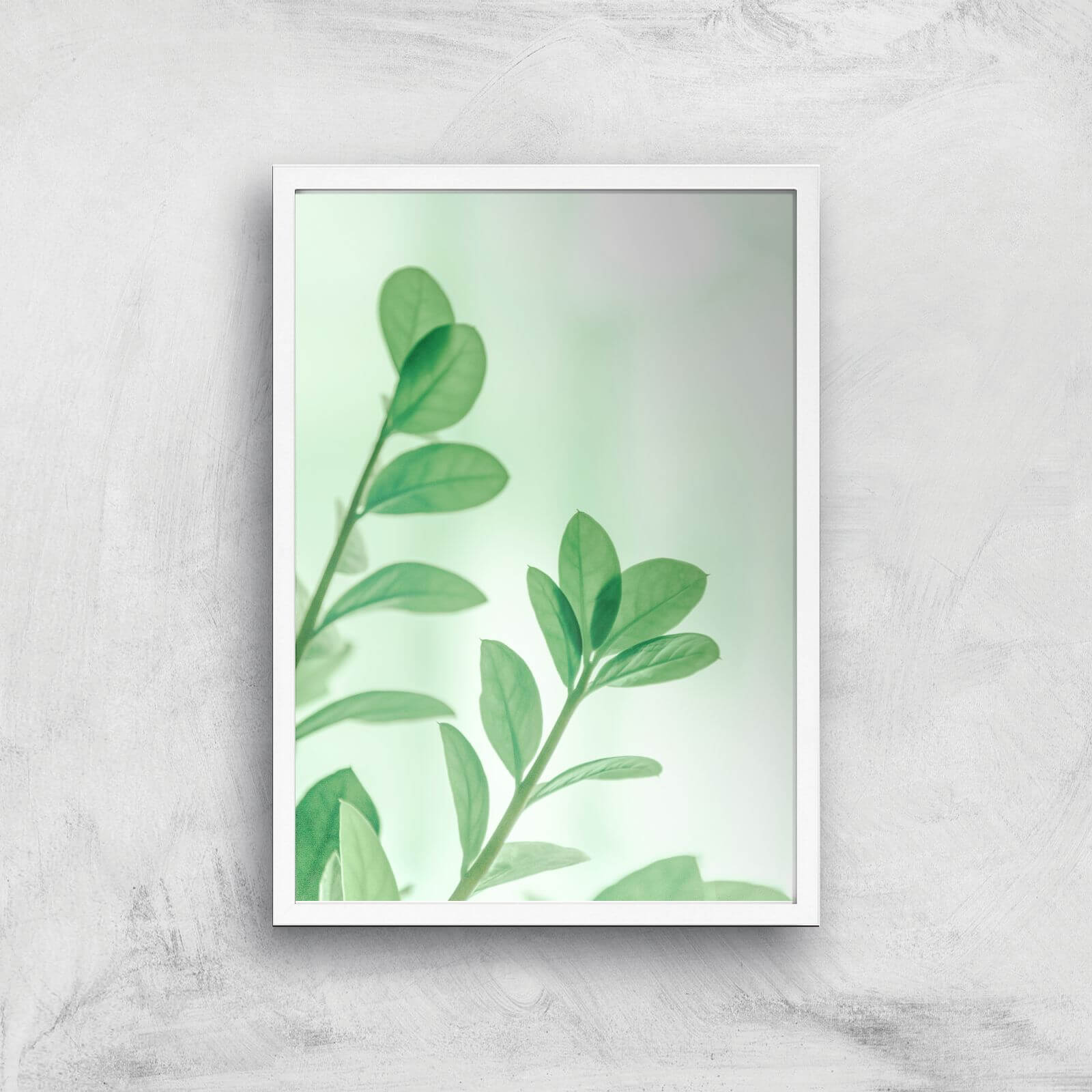 Washed Out Leaves Giclee Art Print - A2 - White Frame