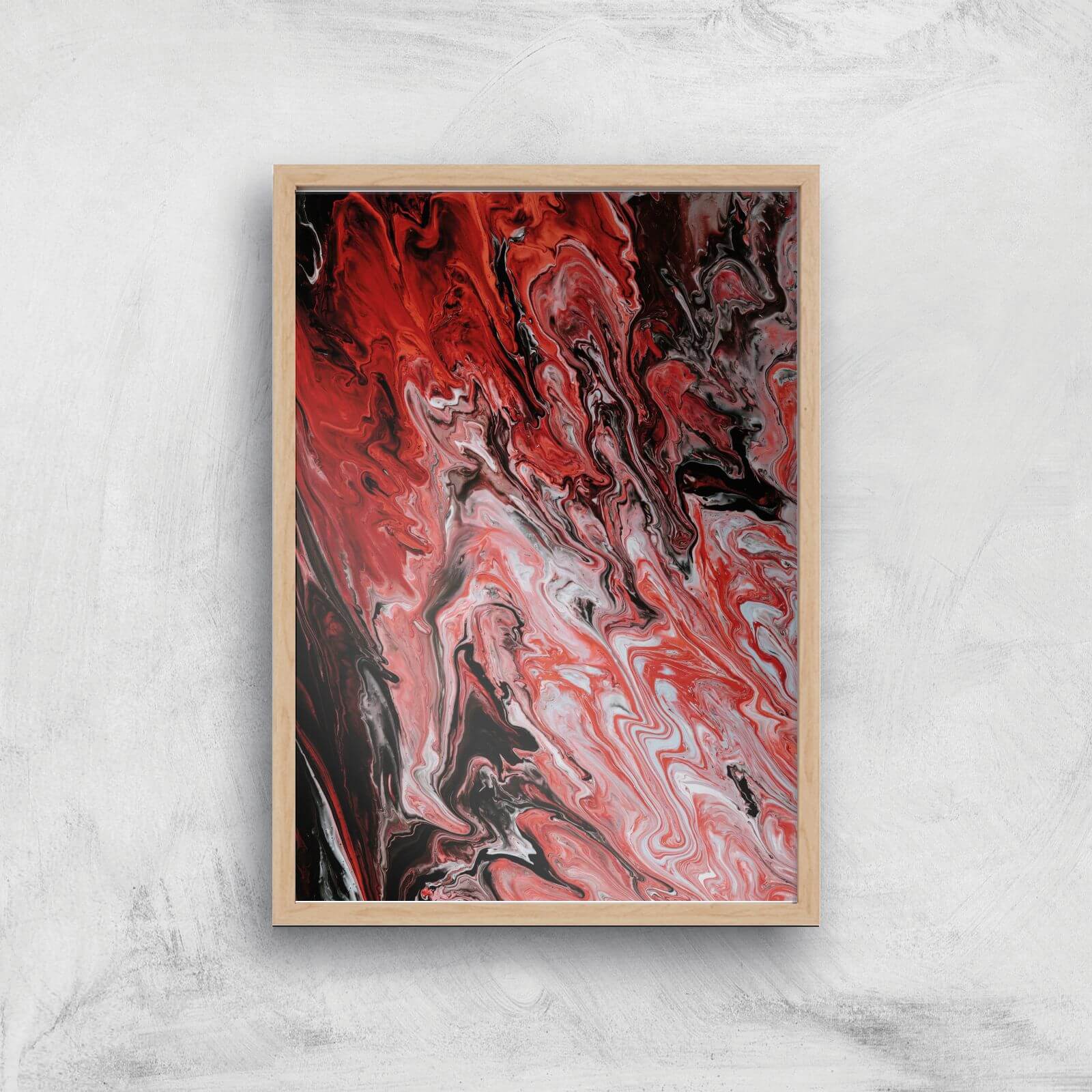 Melting Fire Giclee Art Print - A3 - Wooden Frame