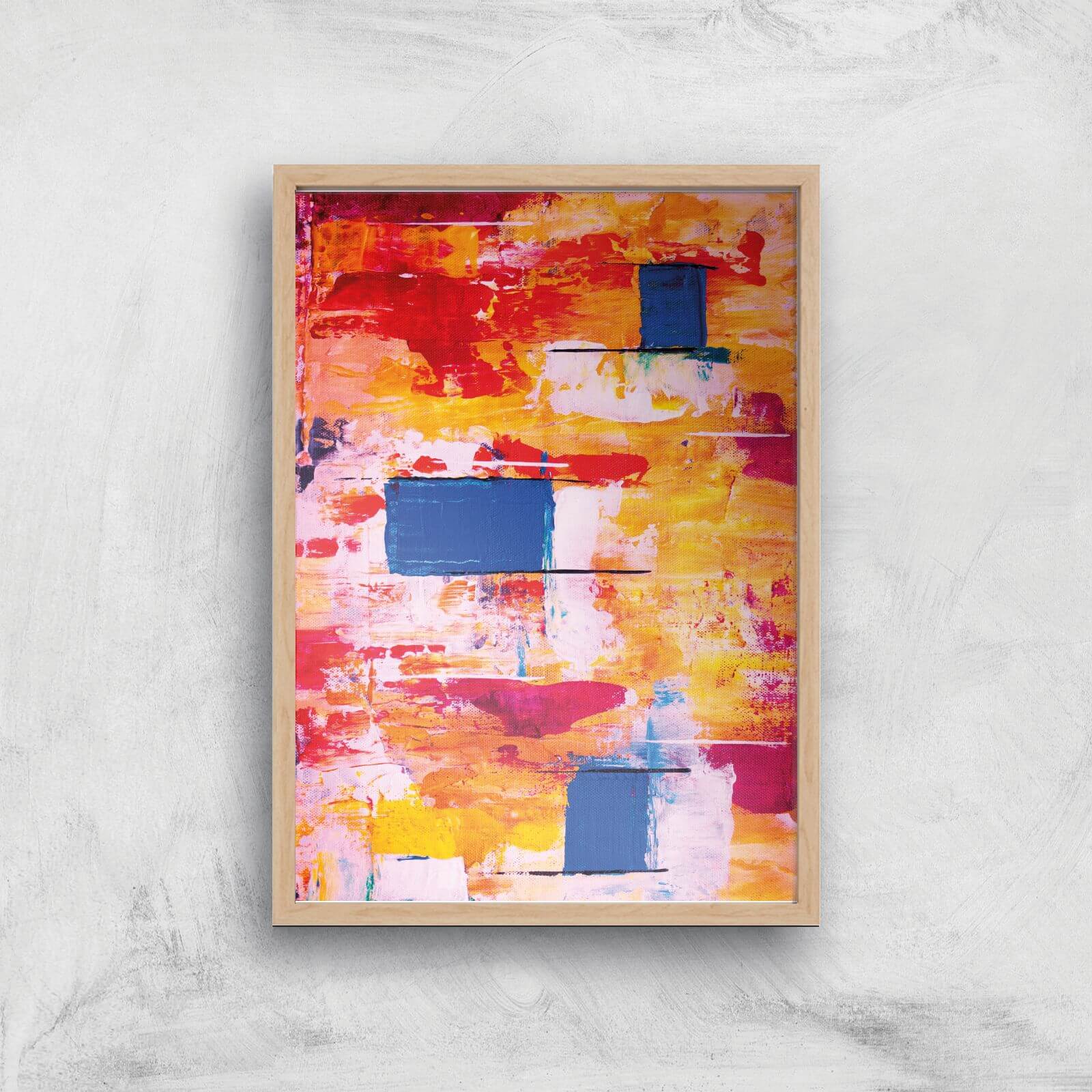 Colourful Apartments Giclee Art Print - A2 - Wooden Frame