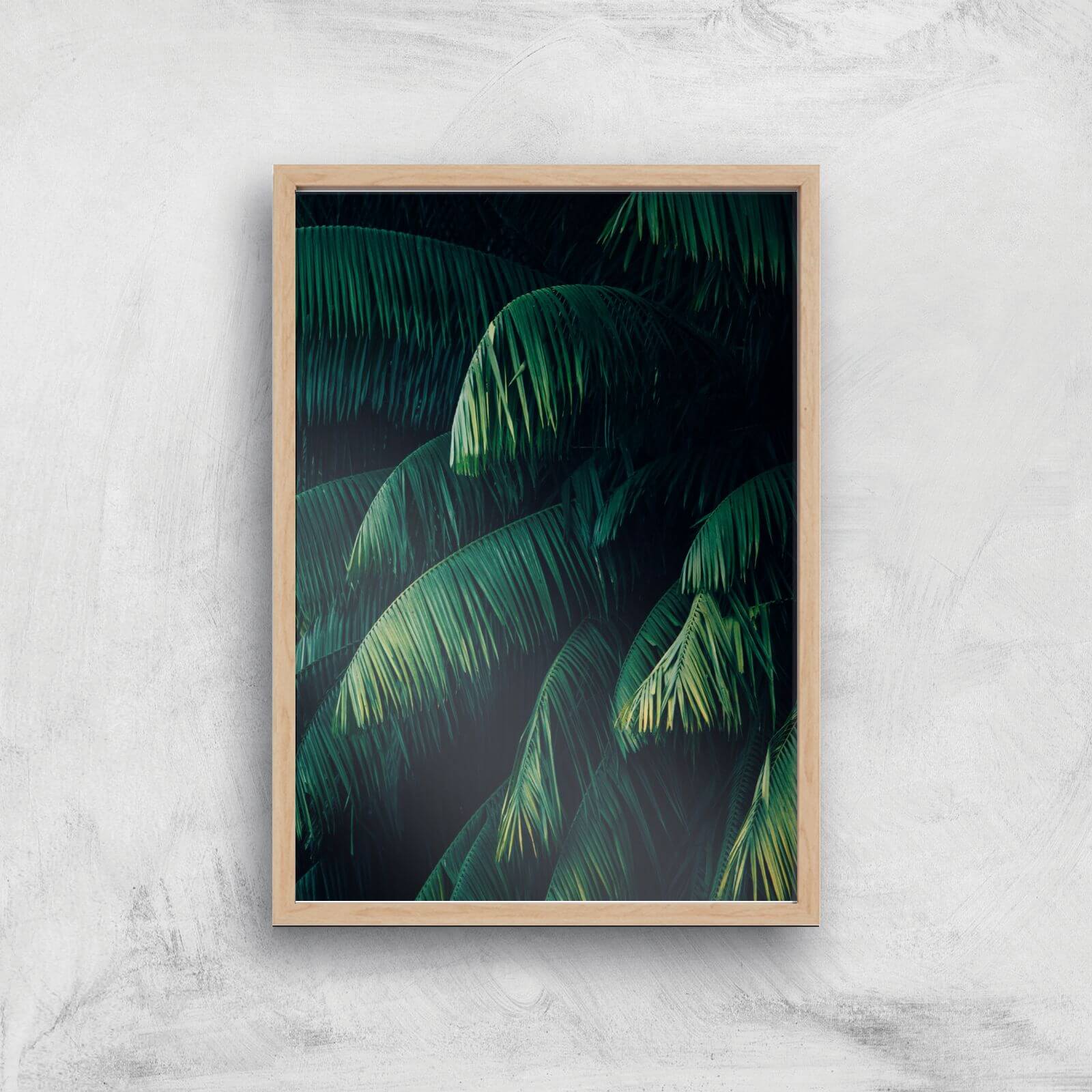 Dark Leaves Giclee Art Print - A3 - Wooden Frame