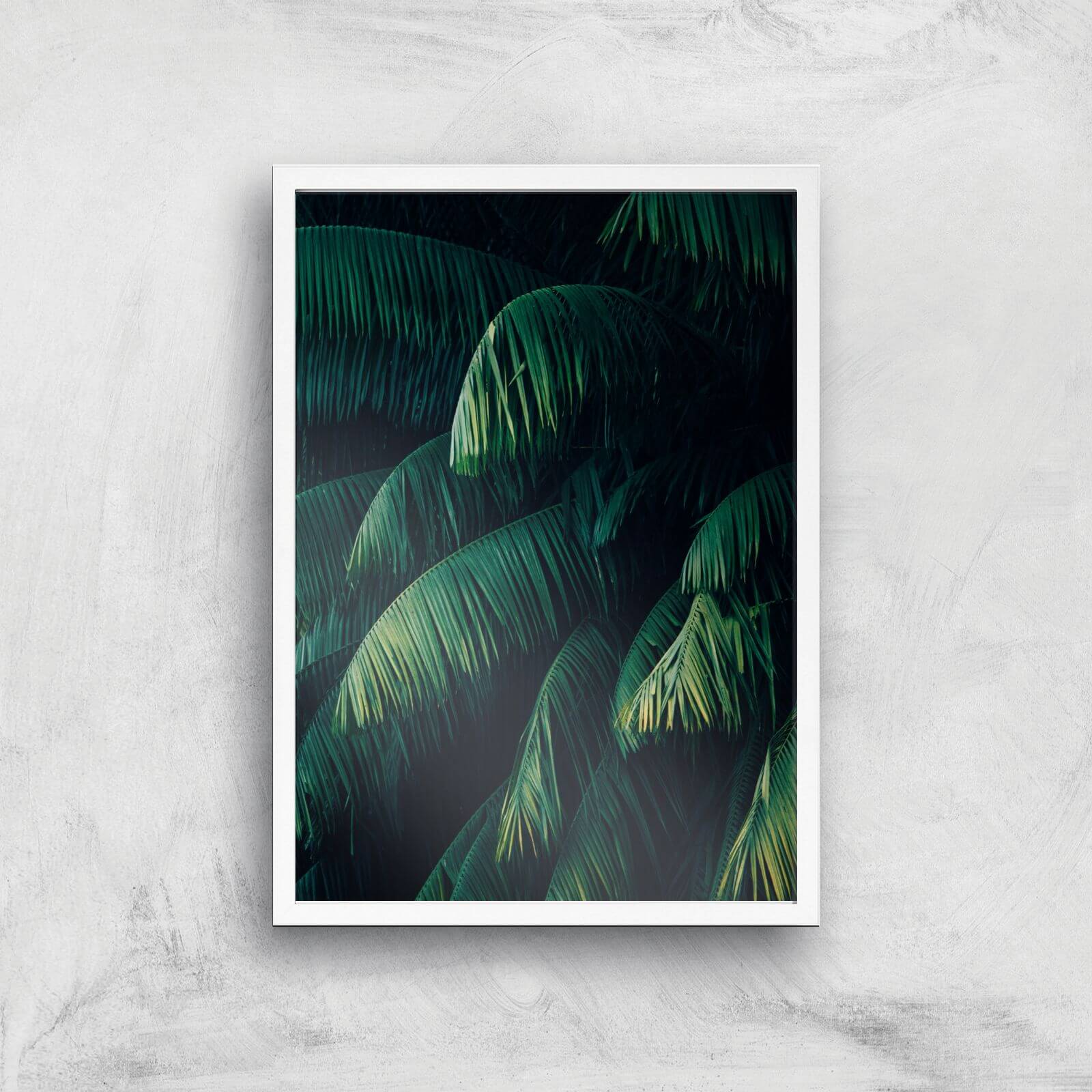 Dark Leaves Giclee Art Print - A2 - White Frame