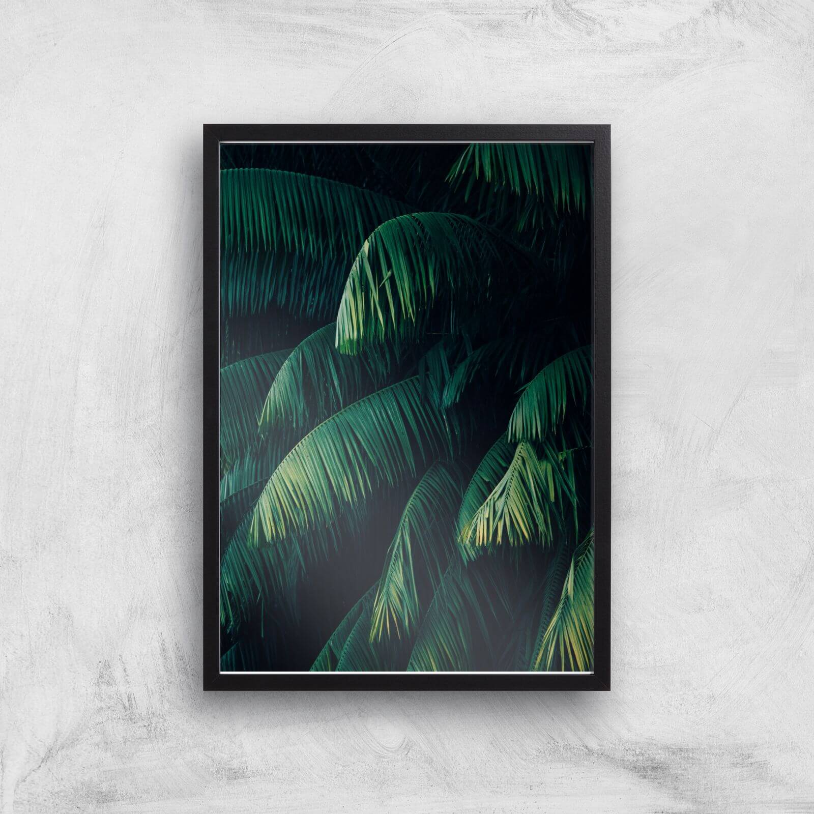 Dark Leaves Giclee Art Print - A2 - Black Frame