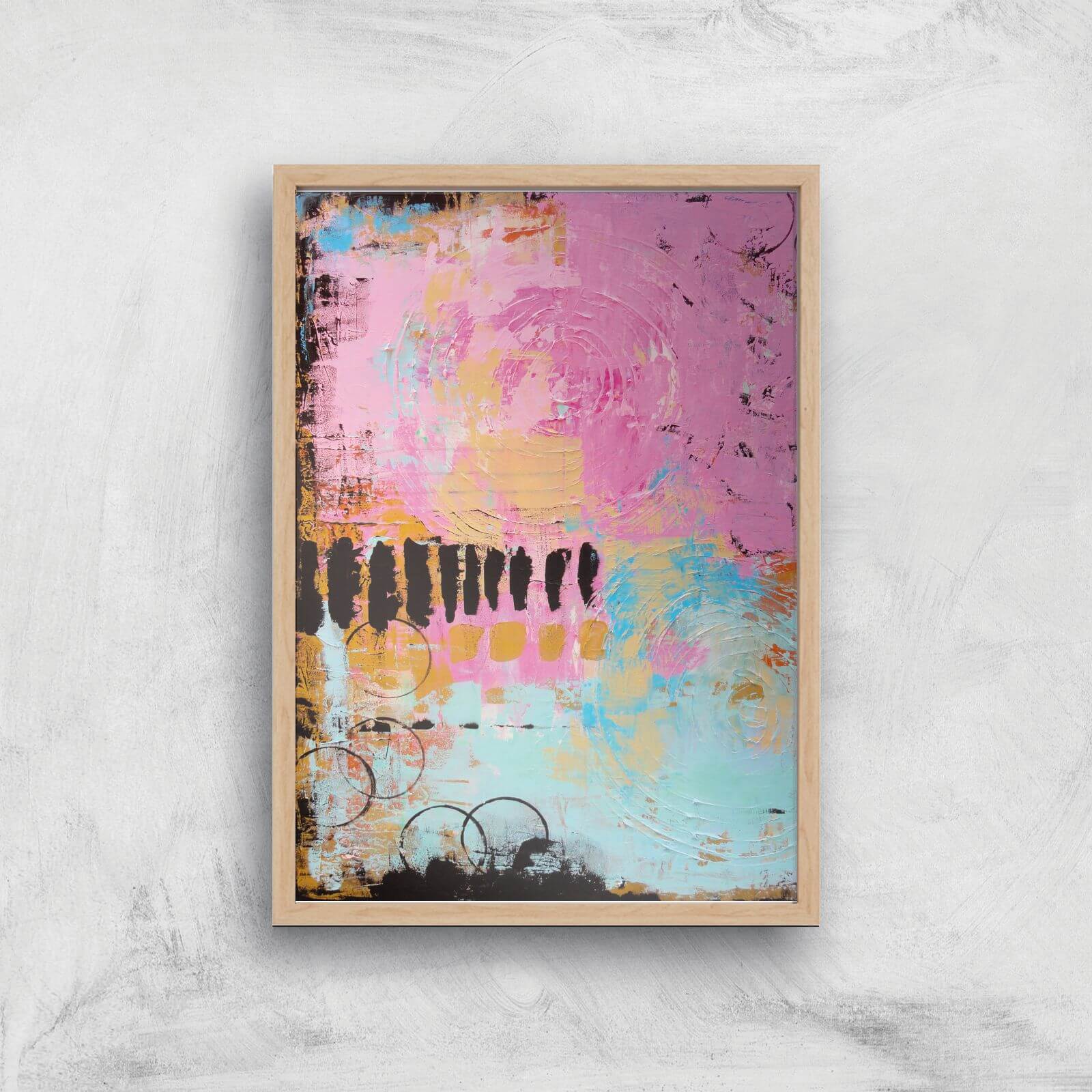 Abstract Cupcake Giclee Art Print - A4 - Wooden Frame