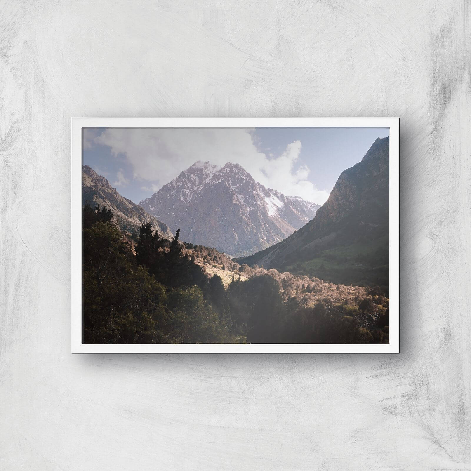 Mountain Range Stroll Giclee Art Print - A2 - White Frame