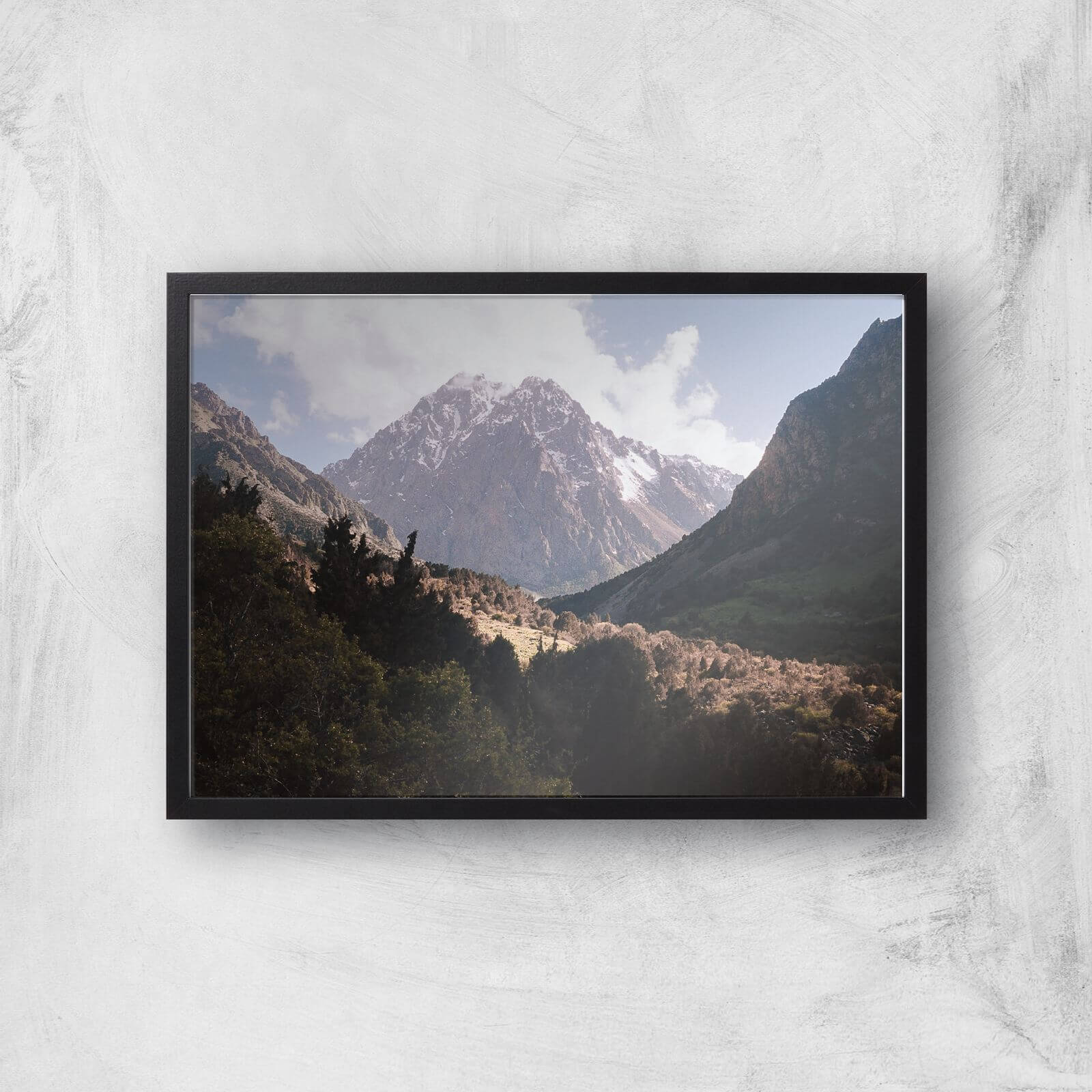 Mountain Range Stroll Giclee Art Print - A2 - Black Frame