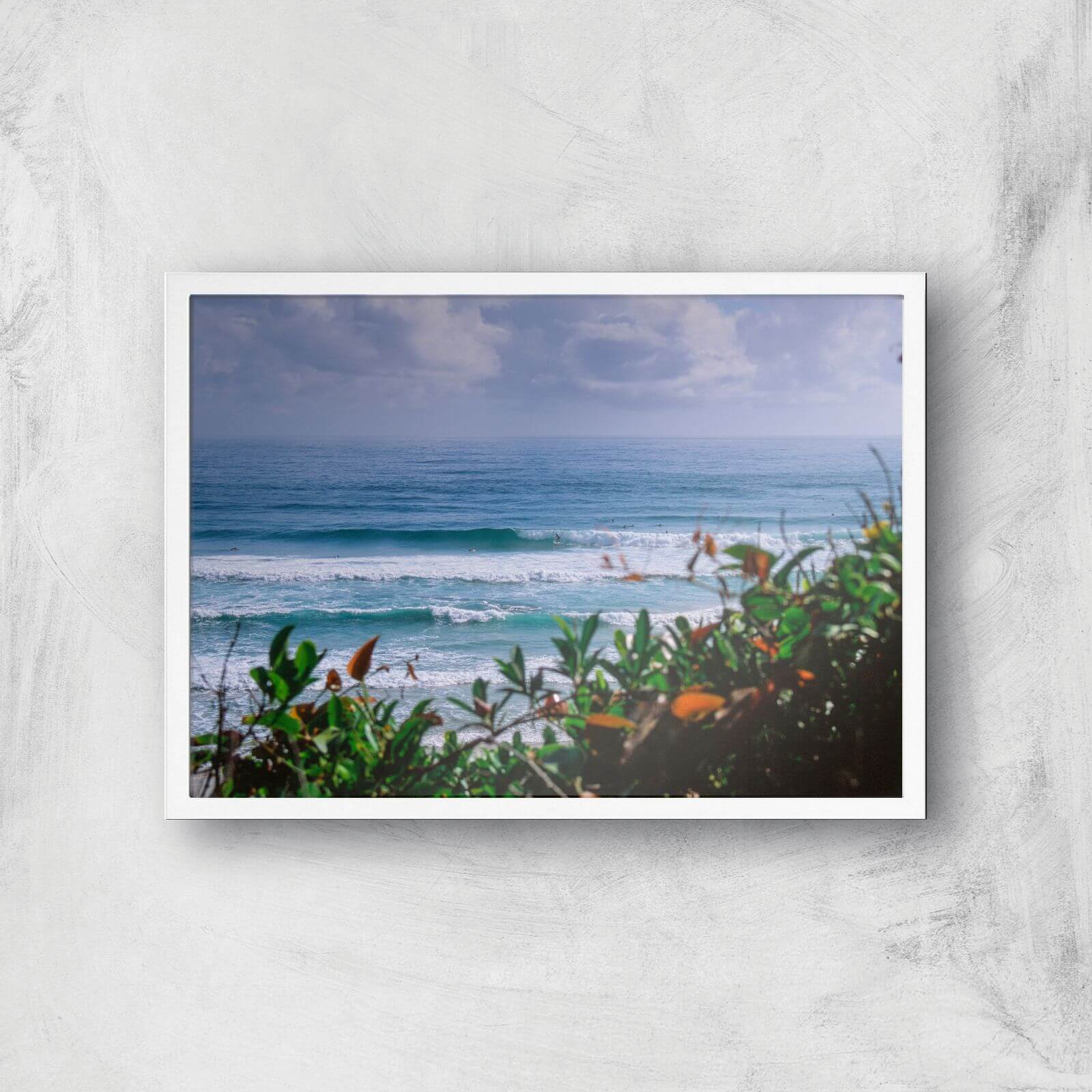 Watching The Waves Giclee Art Print - A2 - White Frame