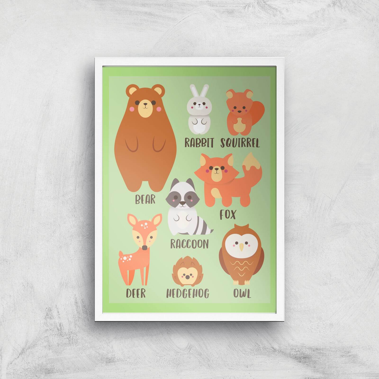 Woodland Gang Giclee Art Print - A3 - White Frame