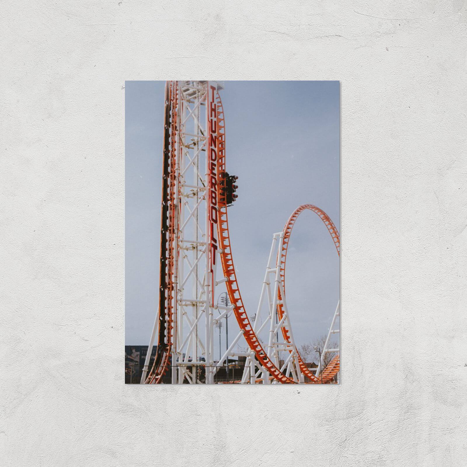 Roller Coaster Drop Giclee Art Print - A3 - Print Only
