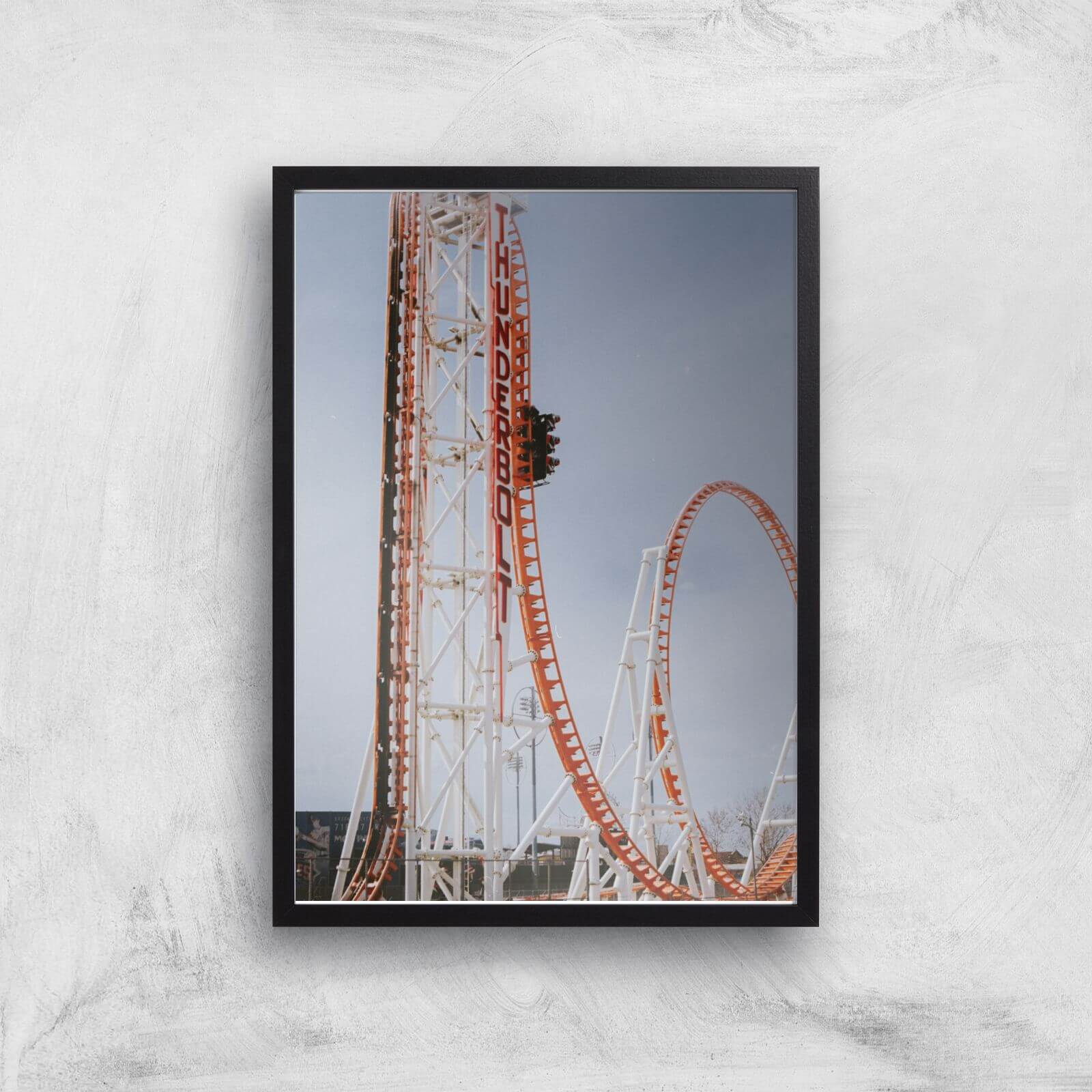 Roller Coaster Drop Giclee Art Print - A2 - Black Frame