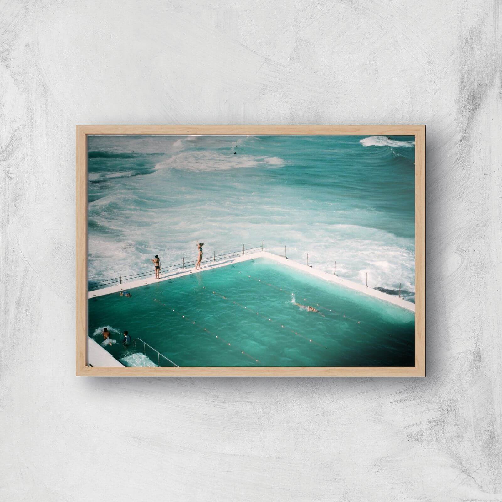 Rough Seas And Calm Pools Giclee Art Print - A4 - Wooden Frame