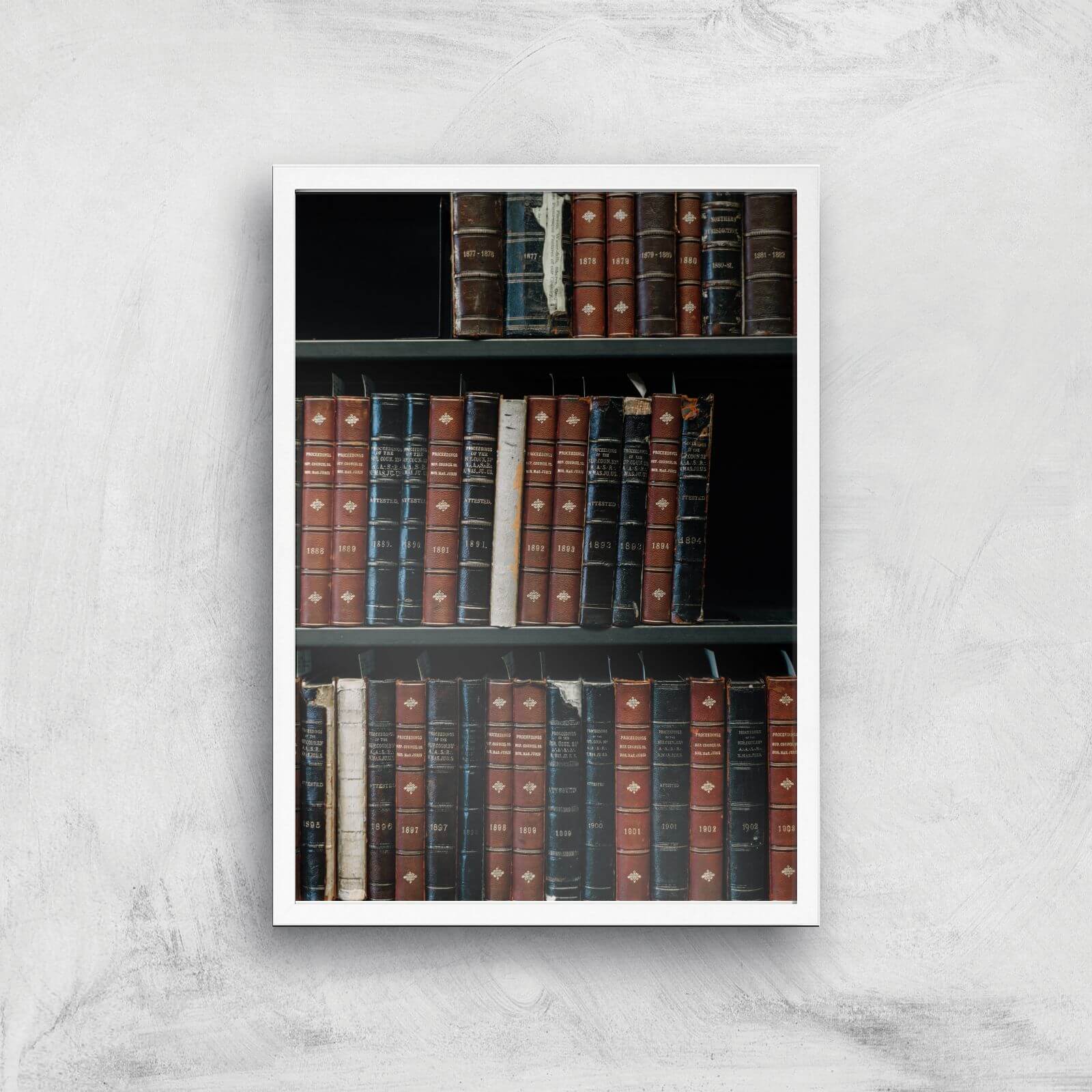 Bookcase Giclee Art Print - A2 - White Frame